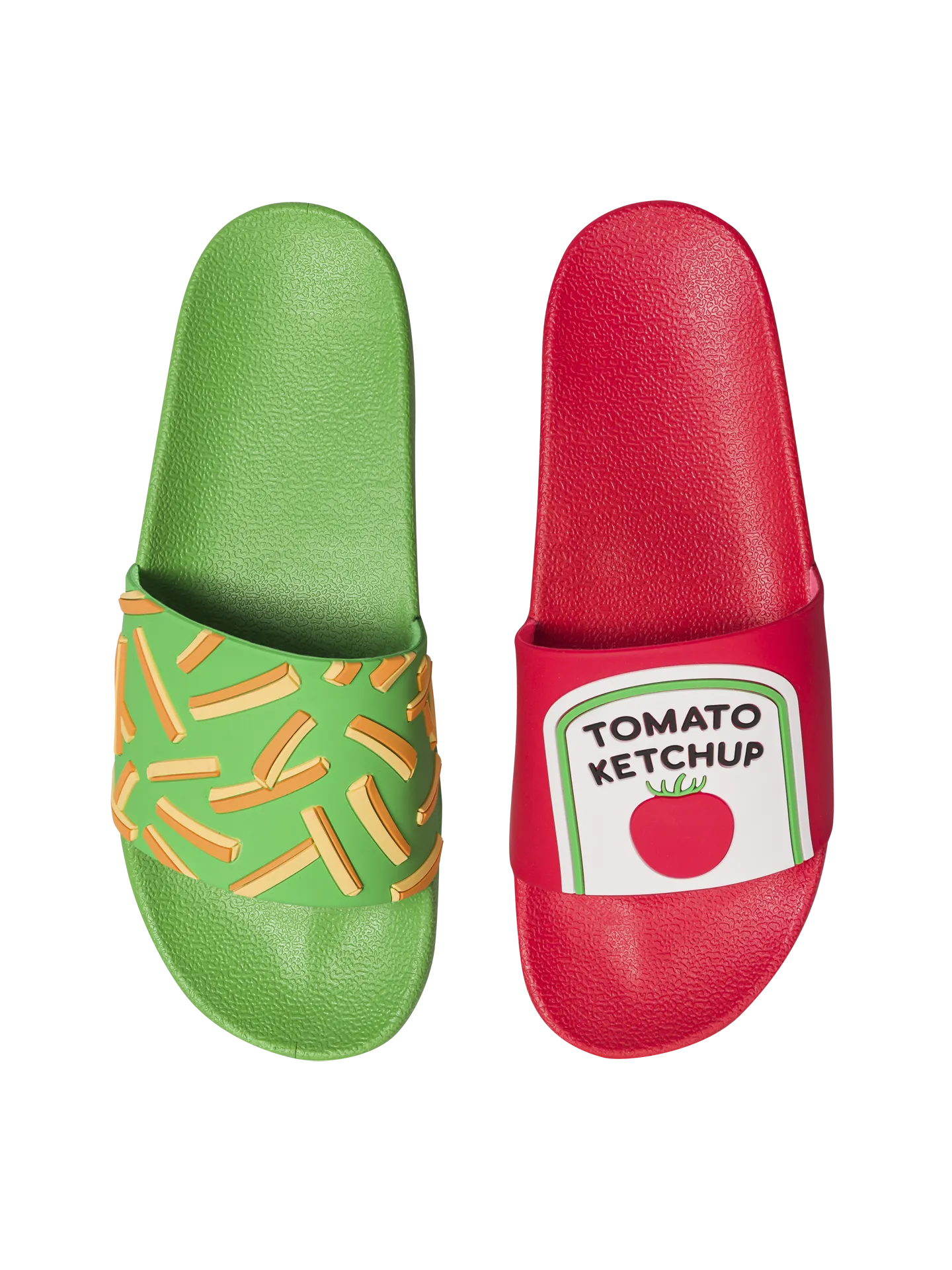 Chanclas alegres Patatas fritas con kétchup