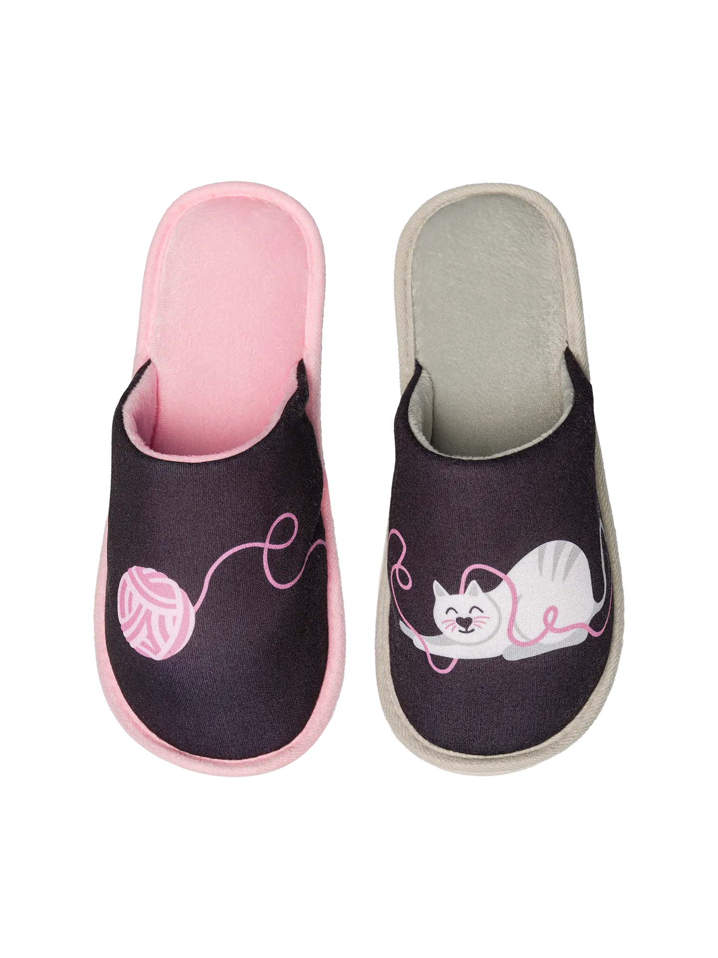 Pantuflas alegres Gato y pelota
