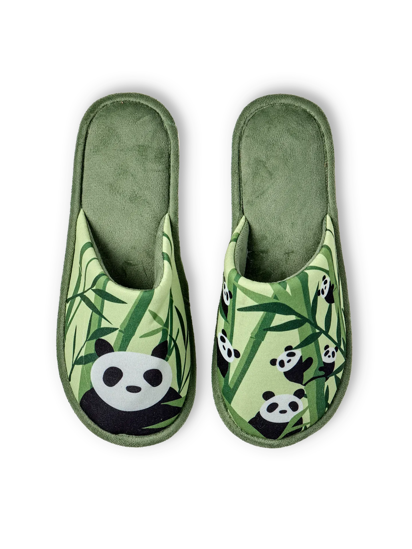 Pantuflas alegres Pandas y bambú