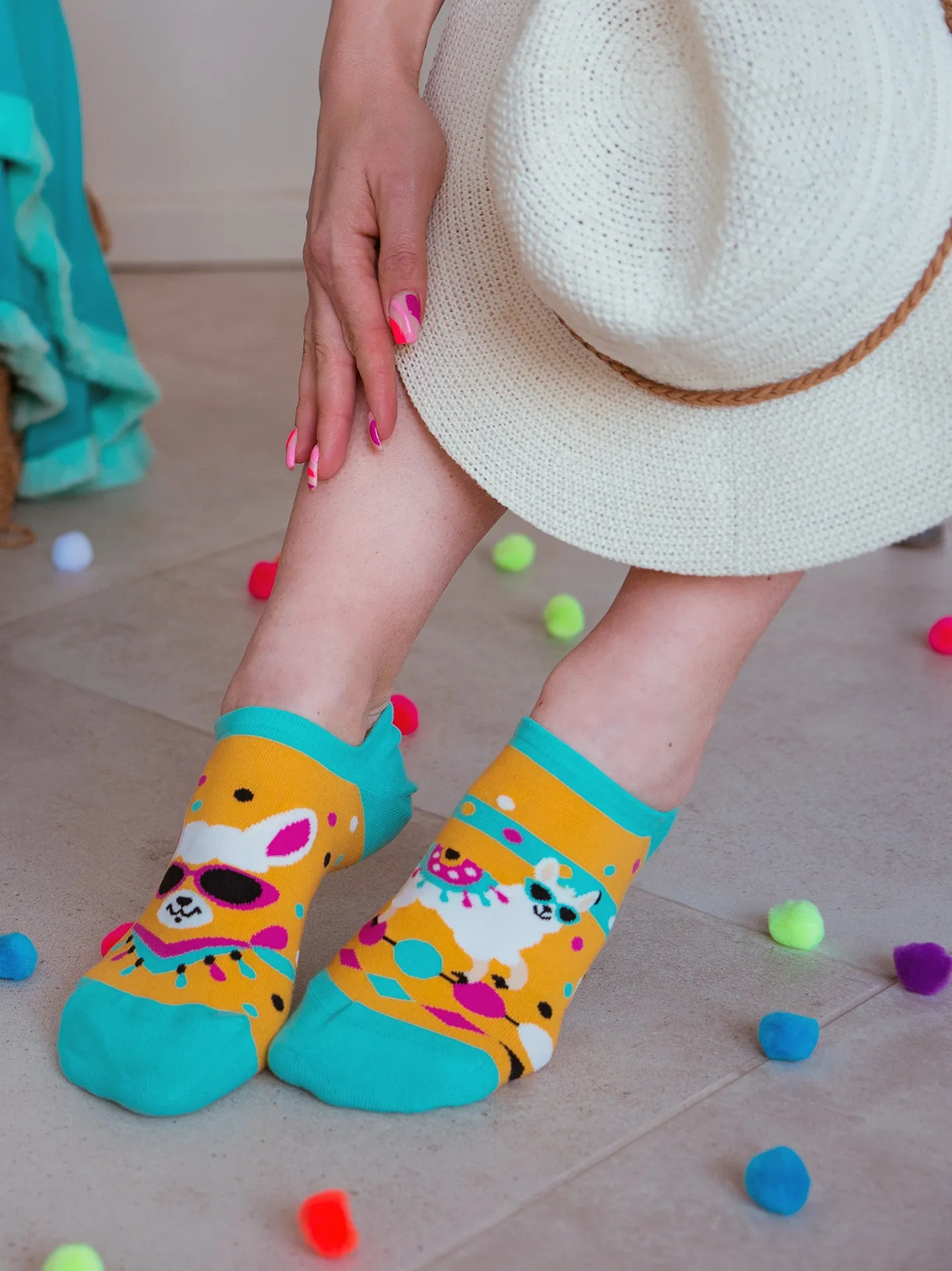Calcetines sneakers alegres Llama divertida - Image 5
