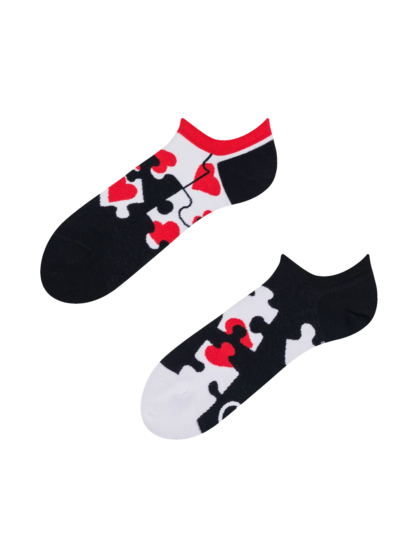 Calcetines sneakers alegres Rompecabezas de corazones