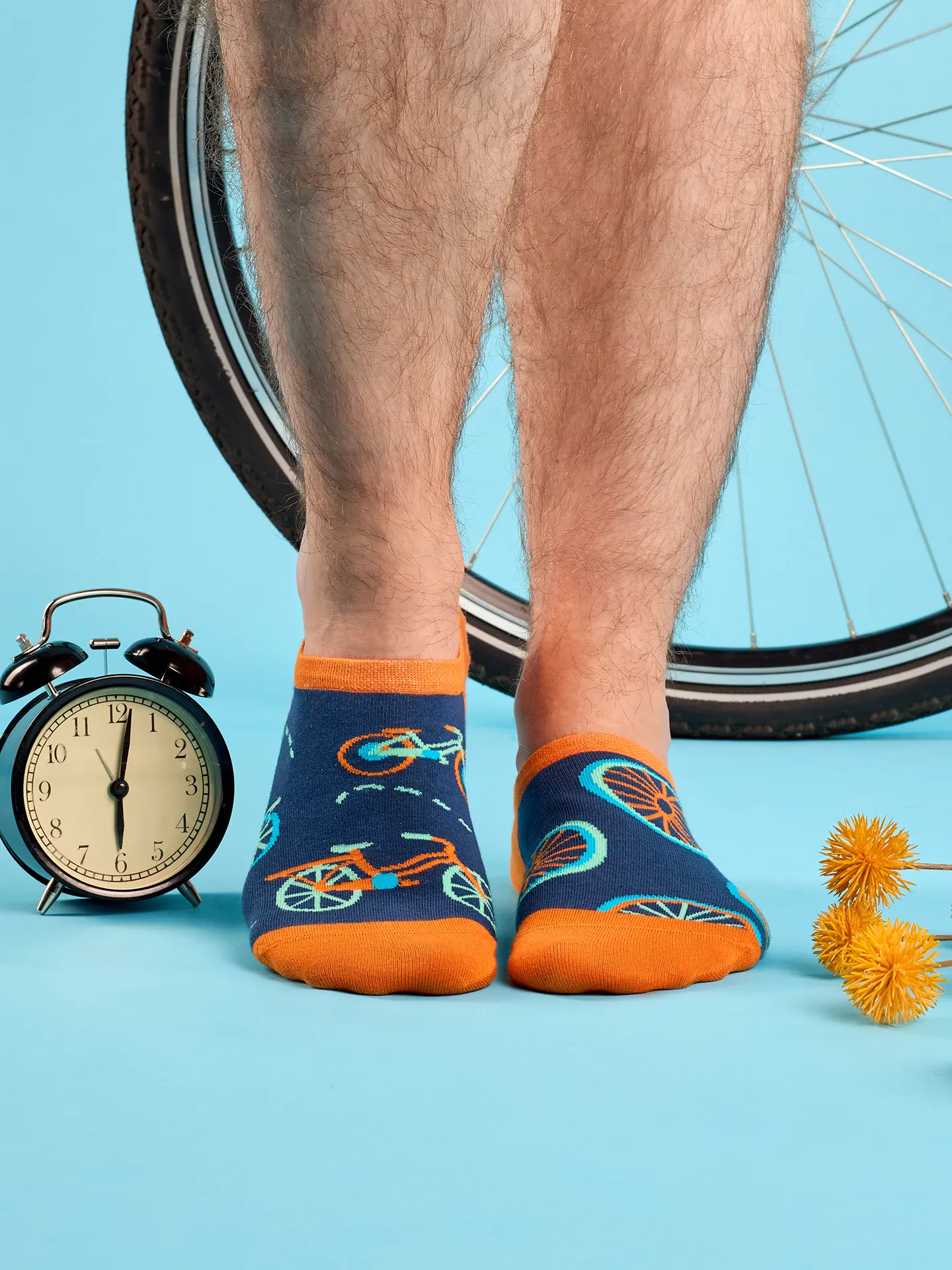 Calcetines sneakers alegres Bicicleta naranja - Image 2