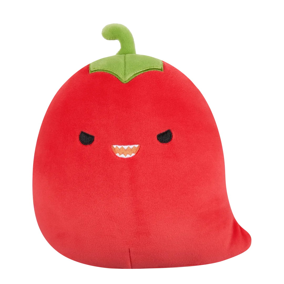 Squishmallows Christo el Pimiento Rojo Picante con Mirada Traviesa, 20 cm