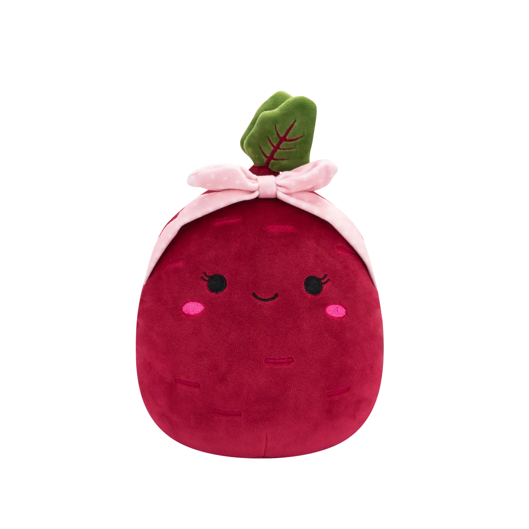 Squishmallows Claudia la Remolacha Morada con Diadema Rosa, 20 cm
