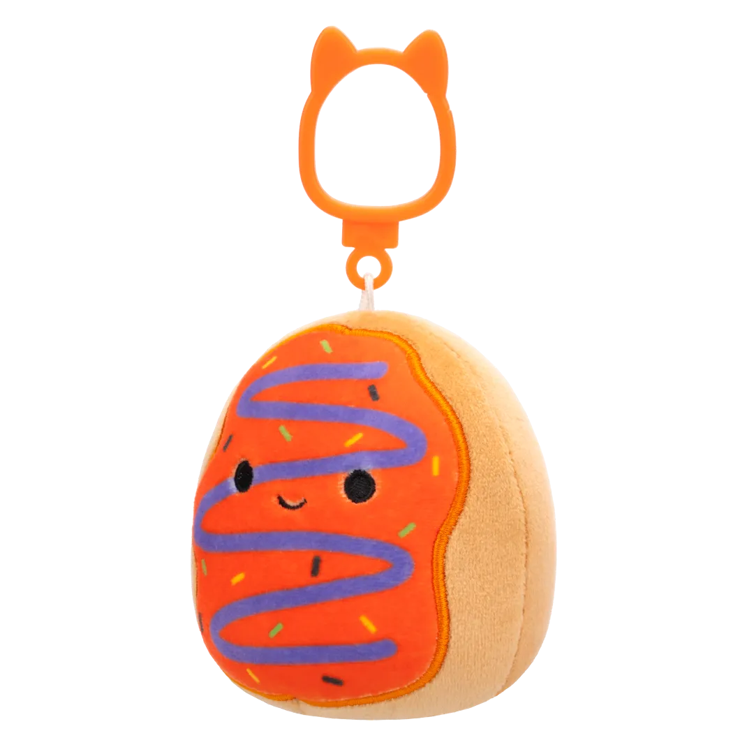 Squishmallows Clip-On Jay, el Donut Glacé Naranja con Decoración Violeta, 9 cm - Image 2