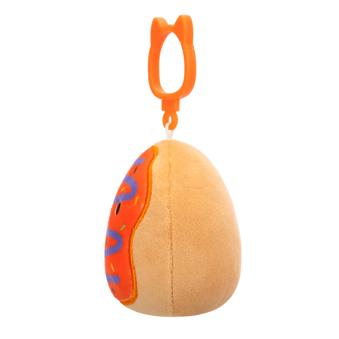 Squishmallows Clip-On Jay, el Donut Glacé Naranja con Decoración Violeta, 9 cm - Image 3