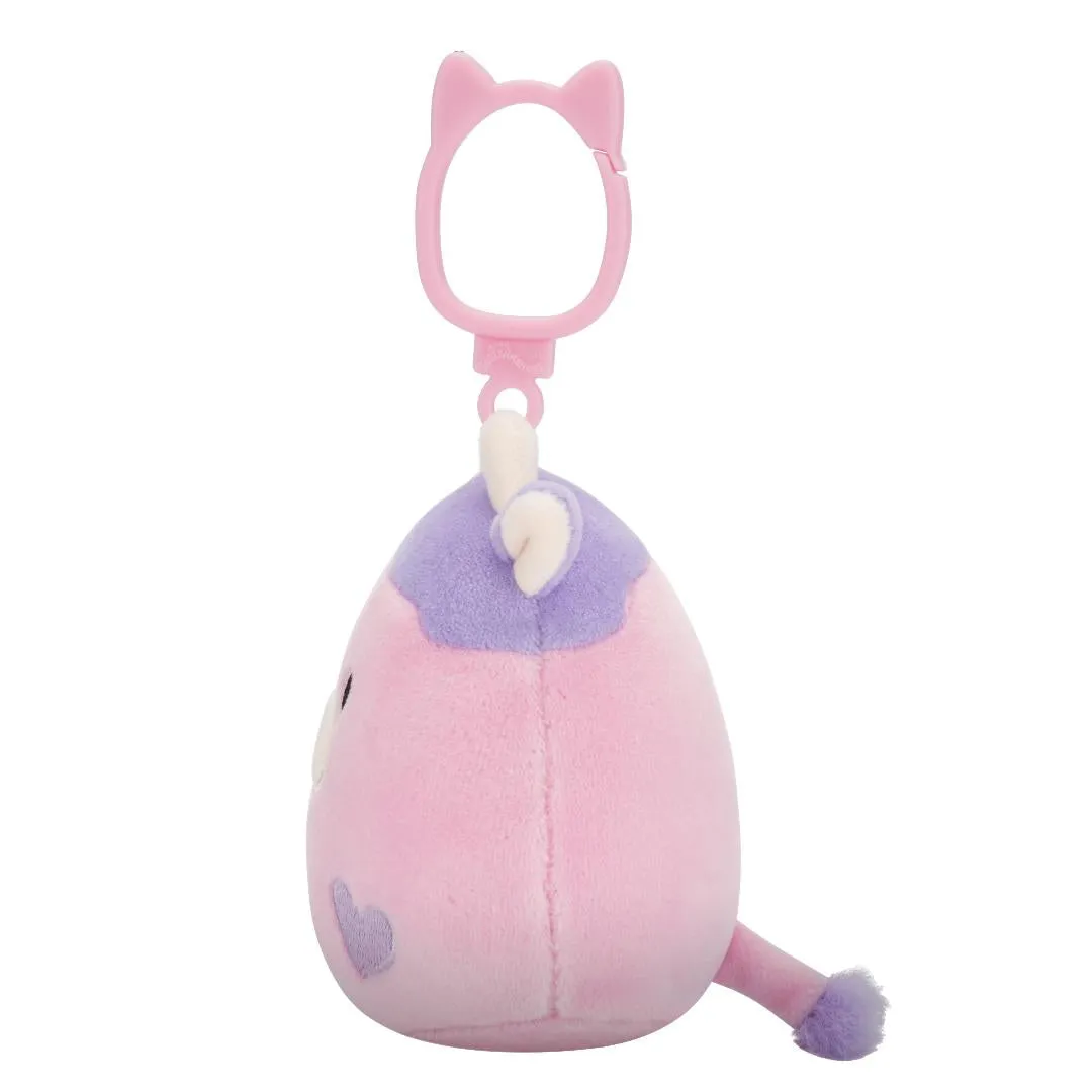 Squishmallows Clip-On Patty la Vaca Rosa y Morada que Guiña el Ojo, 9 cm - Image 3