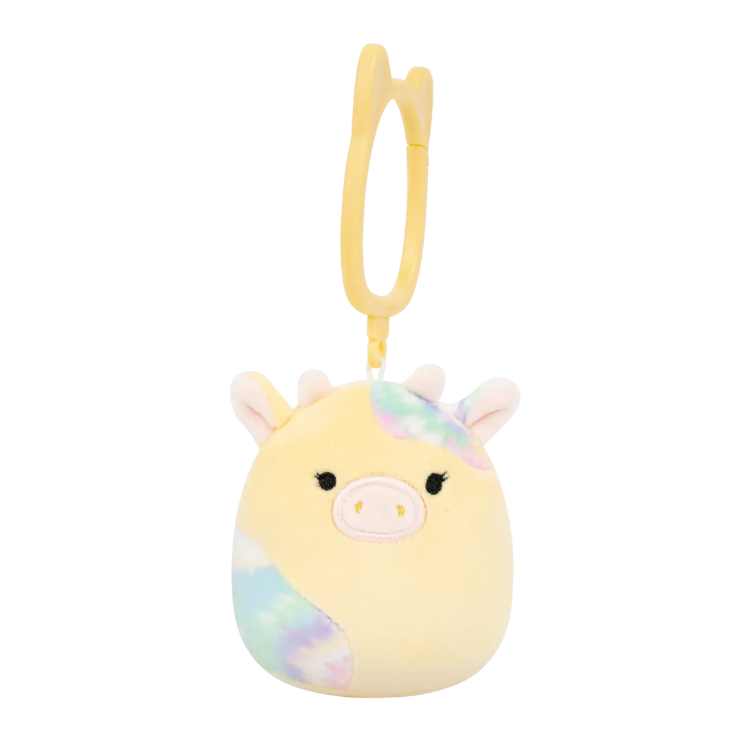 Squishmallows llavero Rina, la vaca con manchas tie-dye, 9 cm