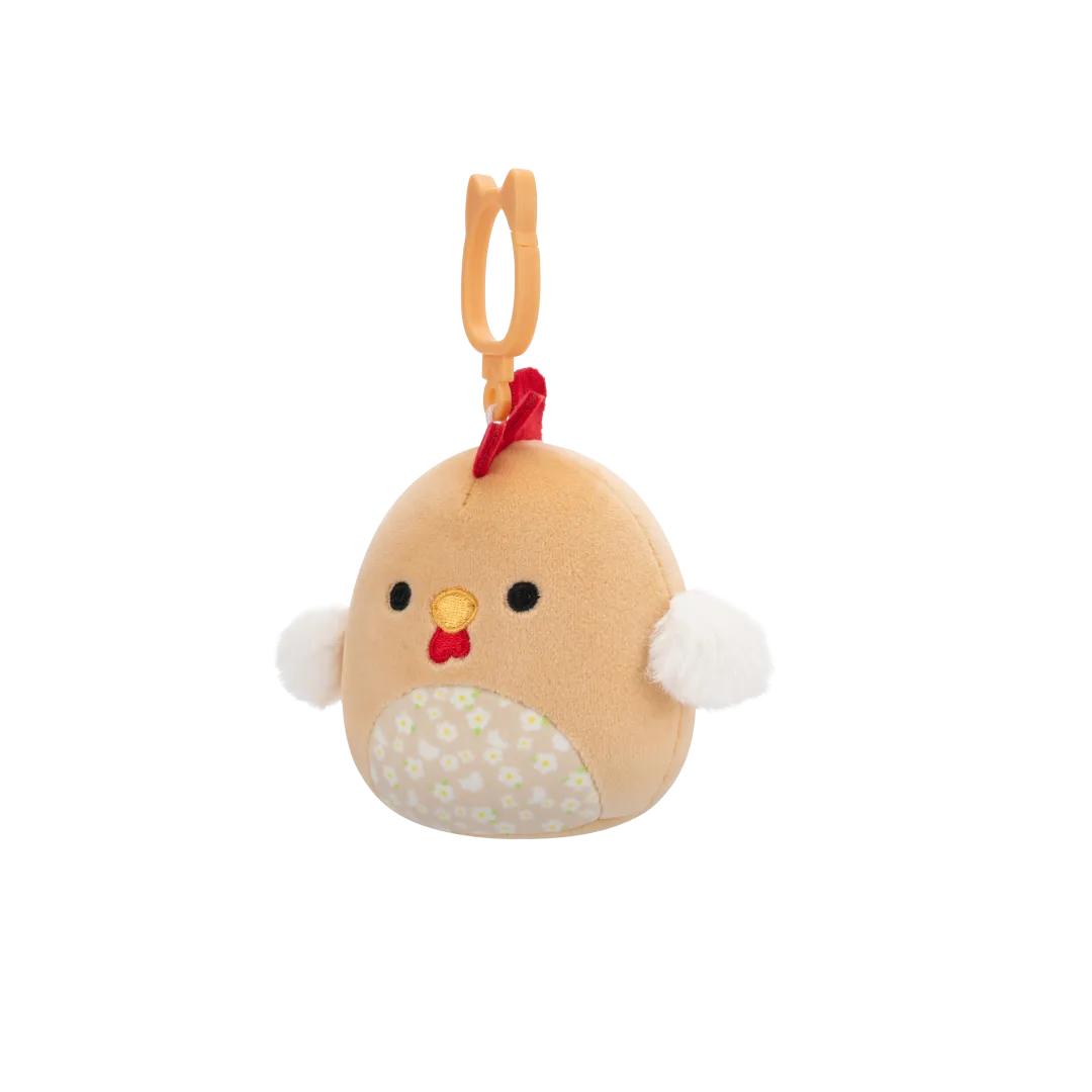 Squishmallows Clip-On Rutie el Gallo Marrón con Barriga de Flores, 9 cm - Image 4