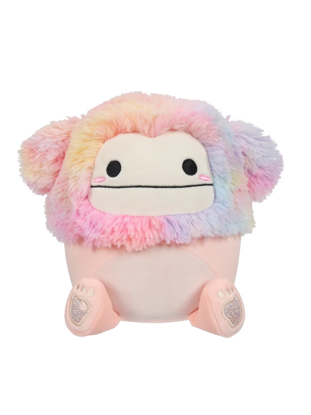 Squishmallows Diane, la Pies Grandes Melocotón con Pelo Arco Iris, 20 cm