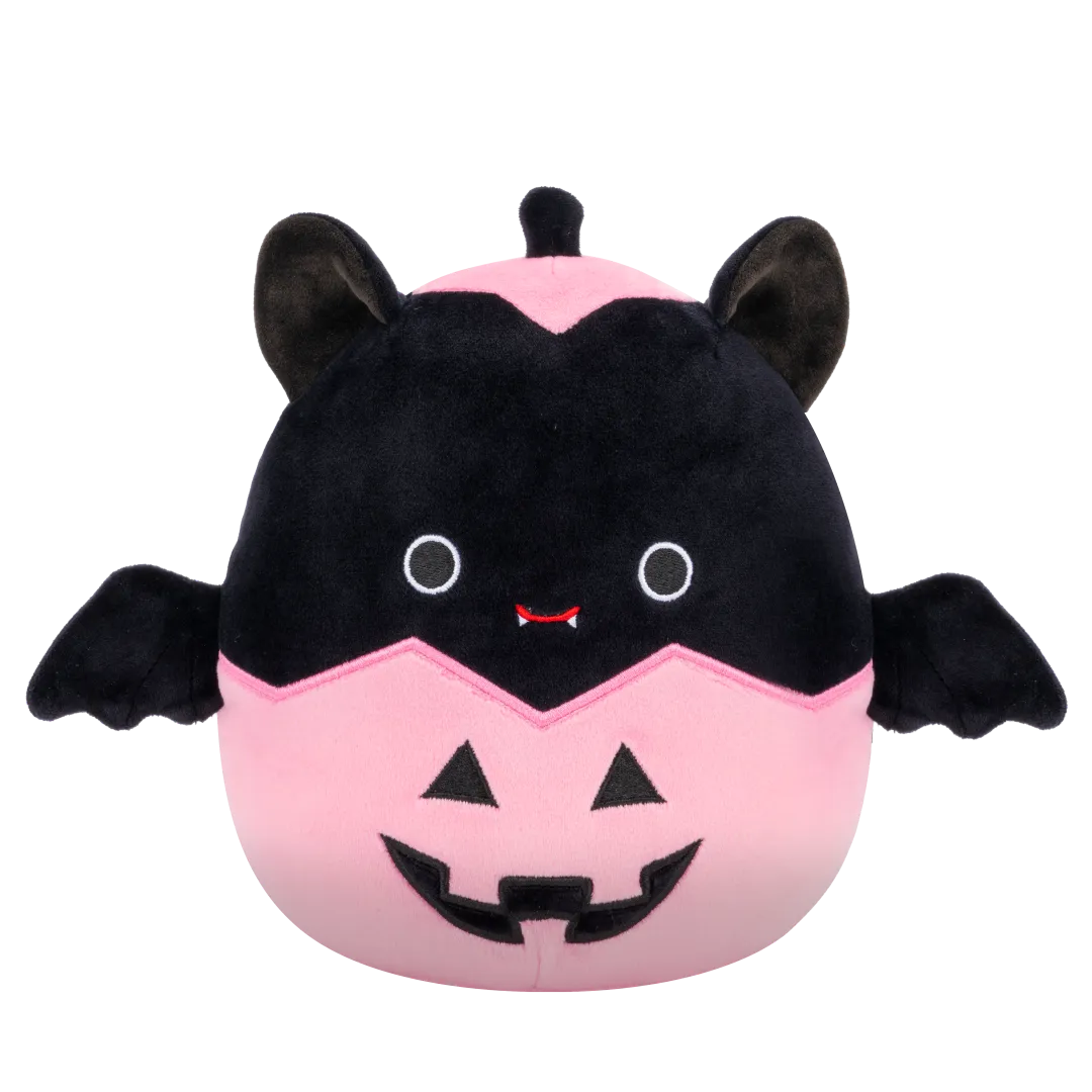 Squishmallows Emily el Murciélago Negro dentro de una Calabaza de Halloween, 20 cm