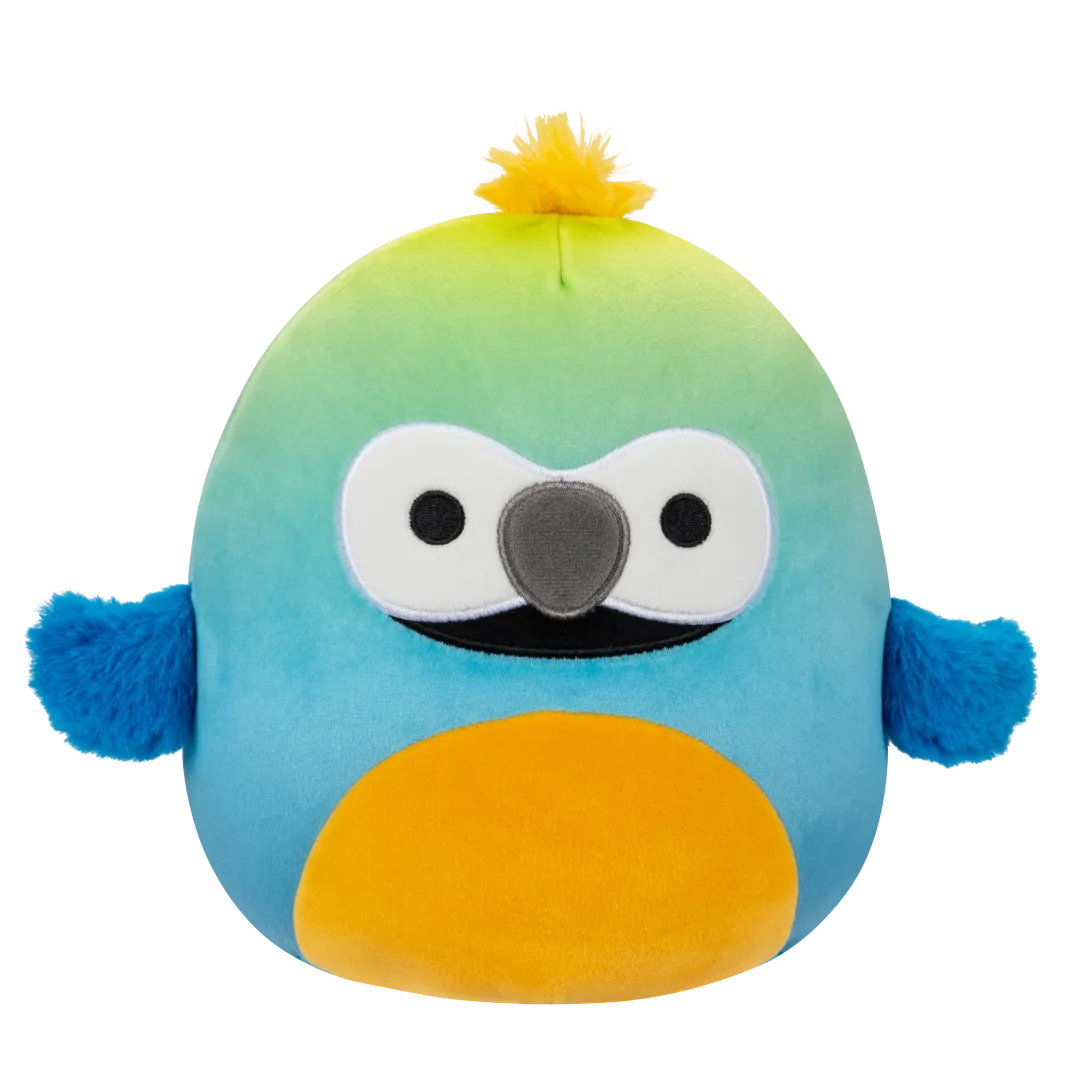 Squishmallows 2 en 1 Danny el Dinosaurio Verde/Baptise el Guacamayo Azul y Amarillo, 13 cm - Image 5