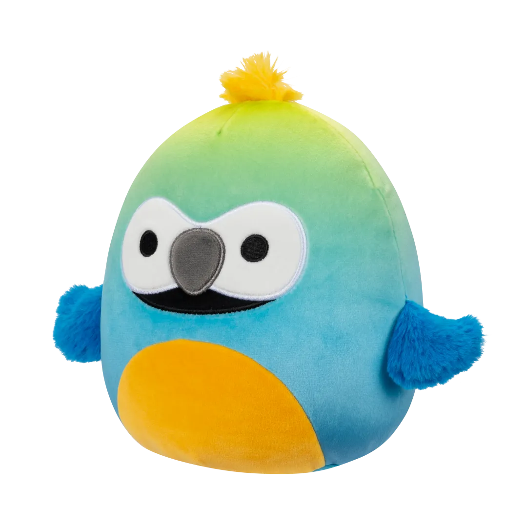 Squishmallows 2 en 1 Danny el Dinosaurio Verde/Baptise el Guacamayo Azul y Amarillo, 13 cm - Image 6