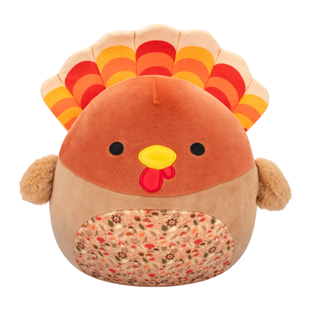 Squishmallows Gobrianna el Pavo Marrón con Barriga de Hojas, 20 cm