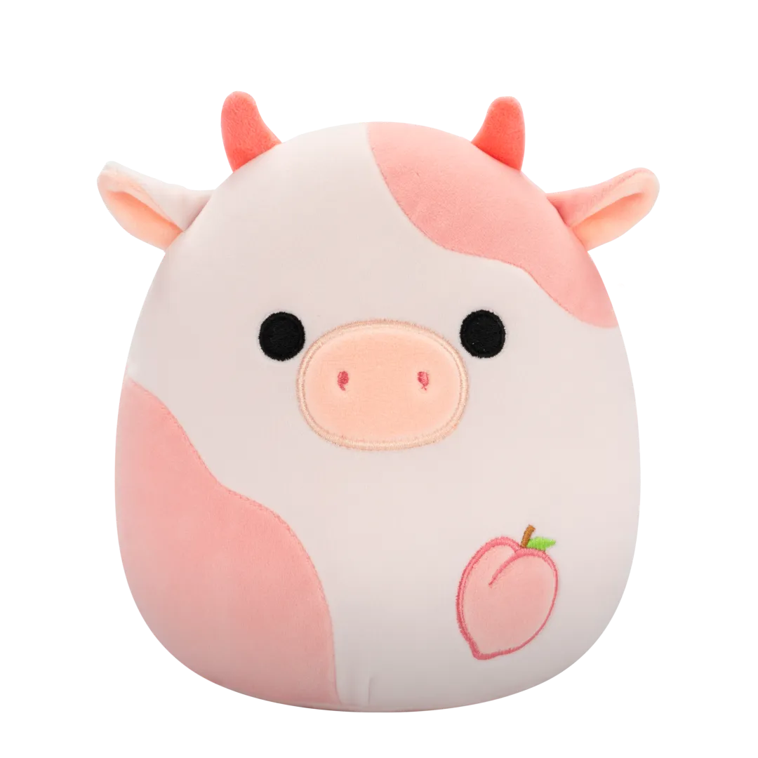 Squishmallows Lilaz la Vaca Melocotón, 20 cm