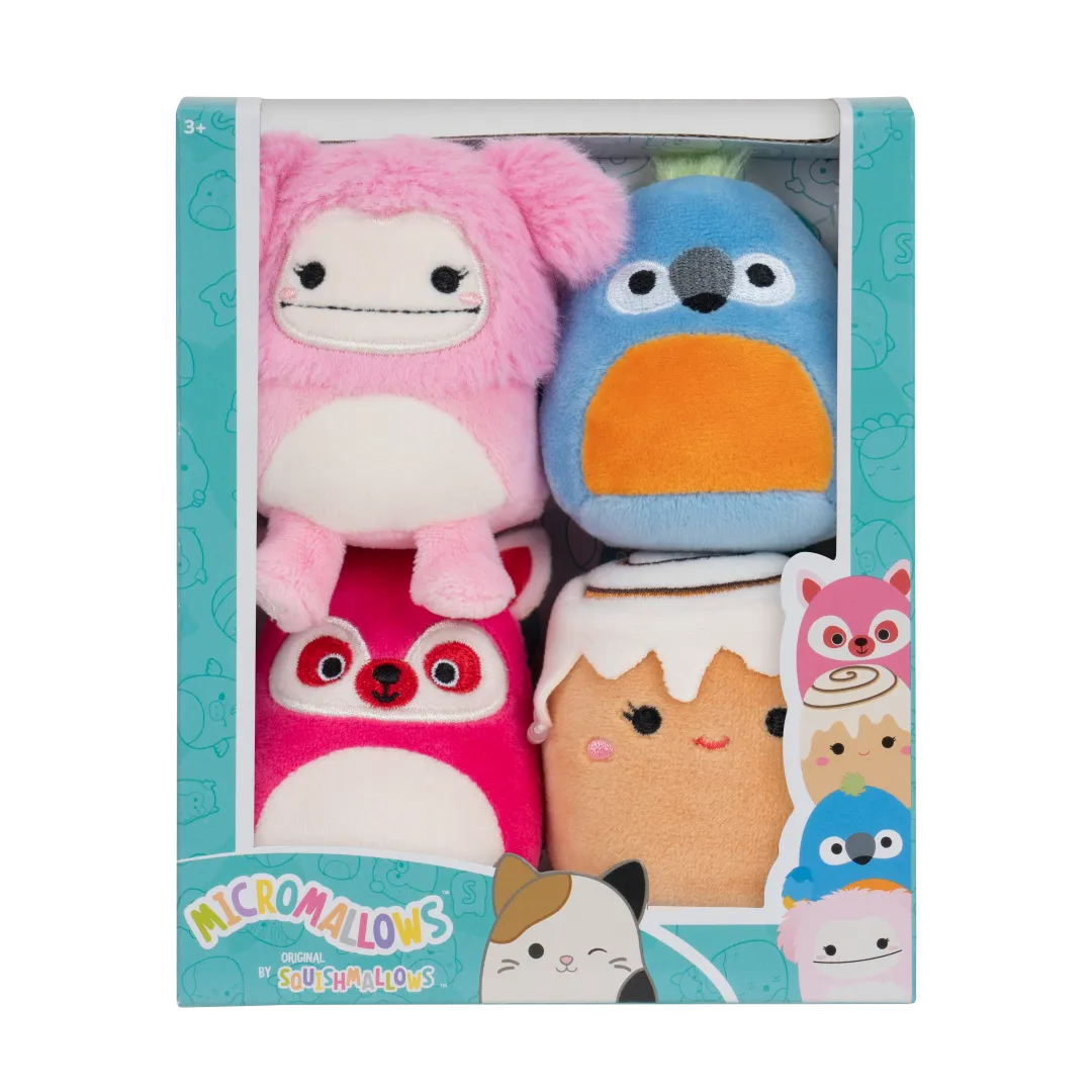 Squishmallows Micromallows Pack de 4 - Chanel, Brina, Lucia, Tenise