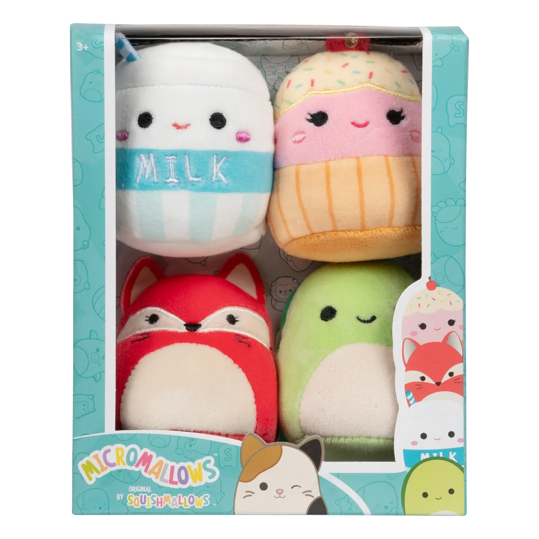 Squishmallows Micromallows Pack de 4 - Fifi, Henry, Melly, Clara