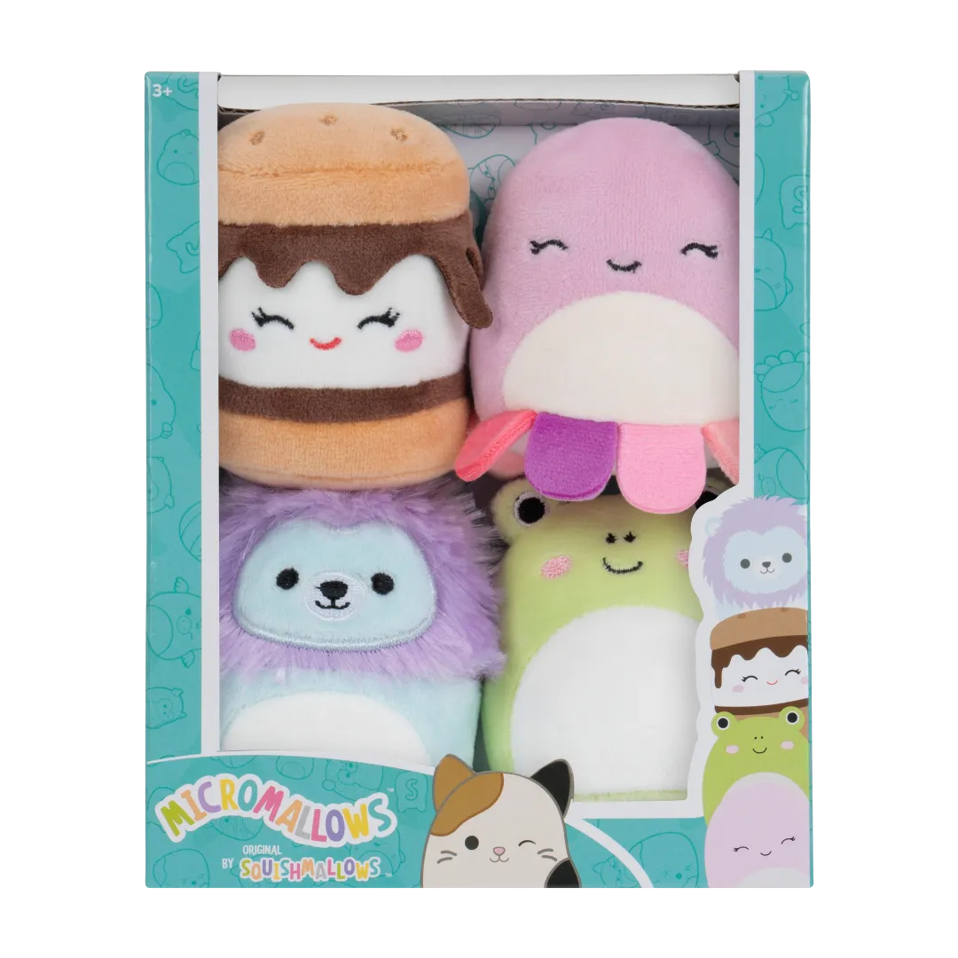 Squishmallows Micromallows Pack de 4 - Wendy, Jeanne, Carmelita, Lucia
