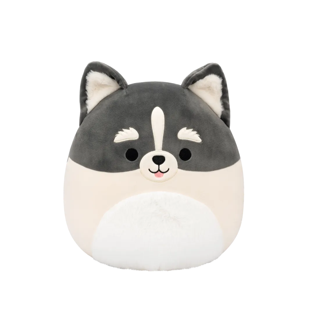 Squishmallows Paolo el Pomsky Gris y Blanco, 30 cm