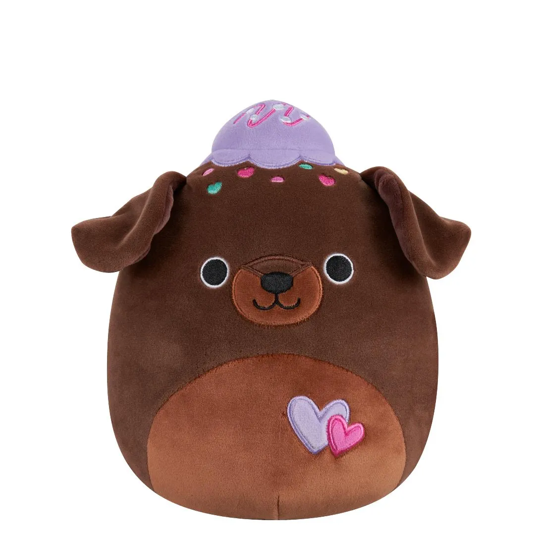 Squishmallows Rico el Labrador Brownie de Chocolate con Helado Morado, 20 cm