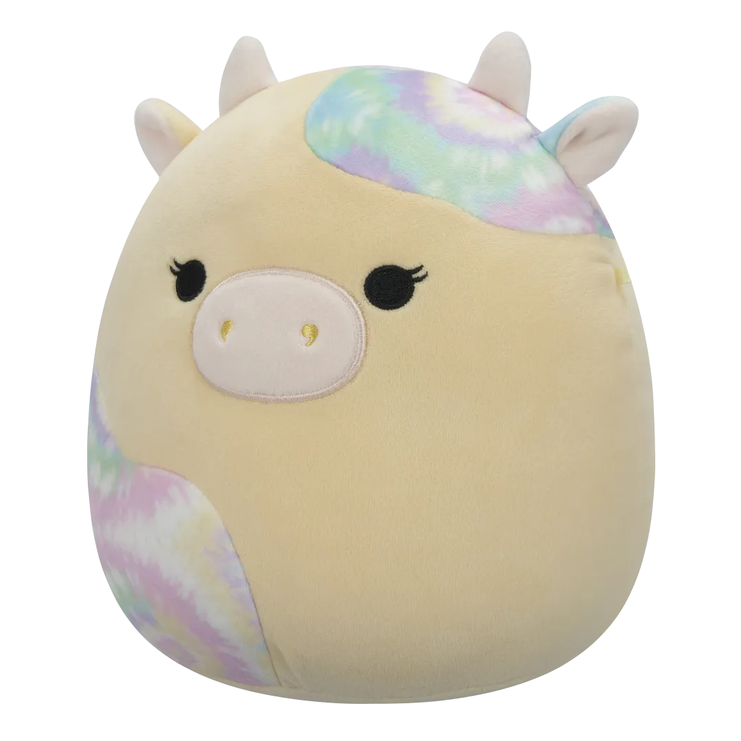 Squishmallows Rina, la vaca amarilla con manchas tie-dye, 20 cm - Image 3
