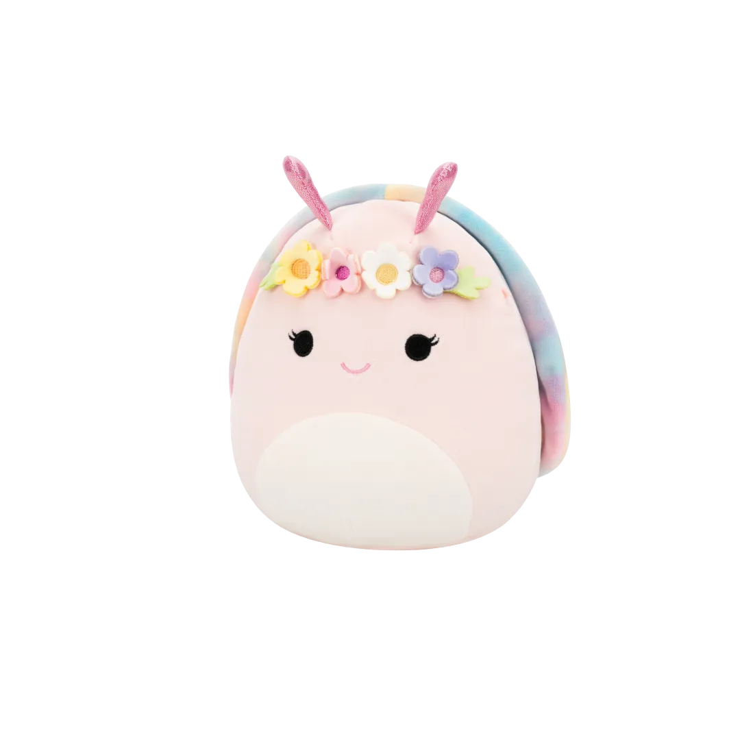 Squishmallows Silvina el Caracol Rosa con Caparazón Arcoíris y Corona de Flores, 20 cm - Image 2