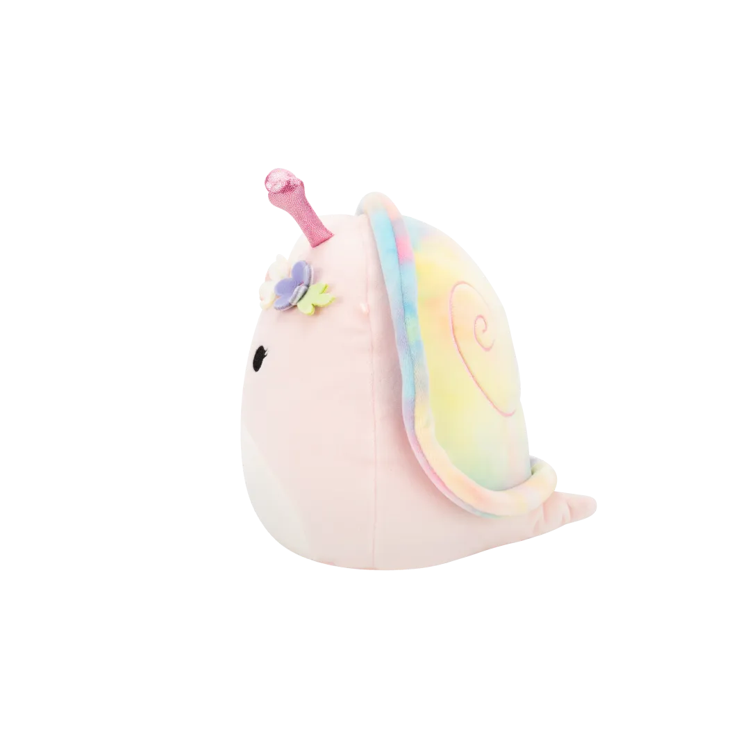 Squishmallows Silvina el Caracol Rosa con Caparazón Arcoíris y Corona de Flores, 20 cm - Image 4