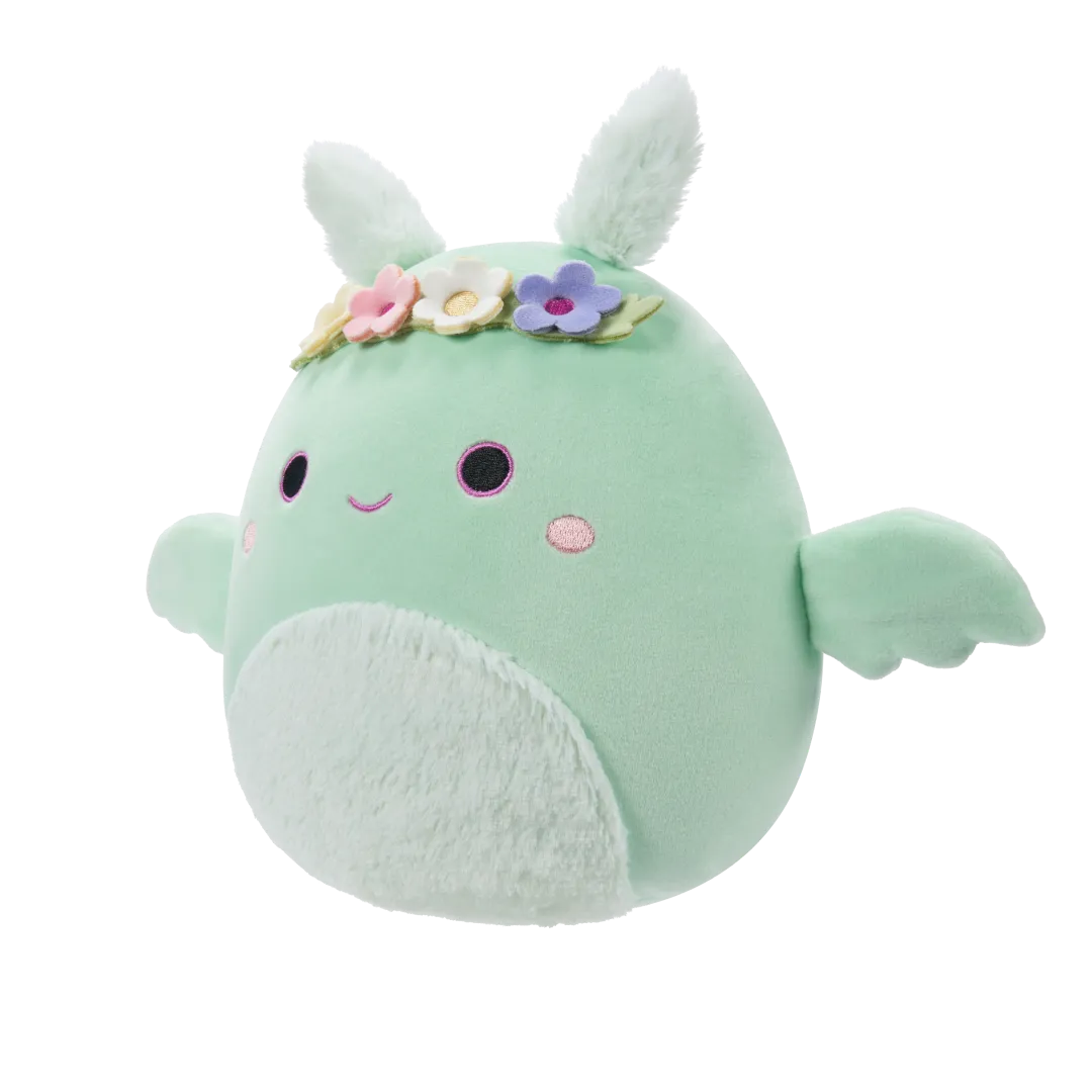 Squishmallows Tove el Hombre Polilla Verde Menta con Corona de Flores y Barriga Peluda, 20 cm - Image 2