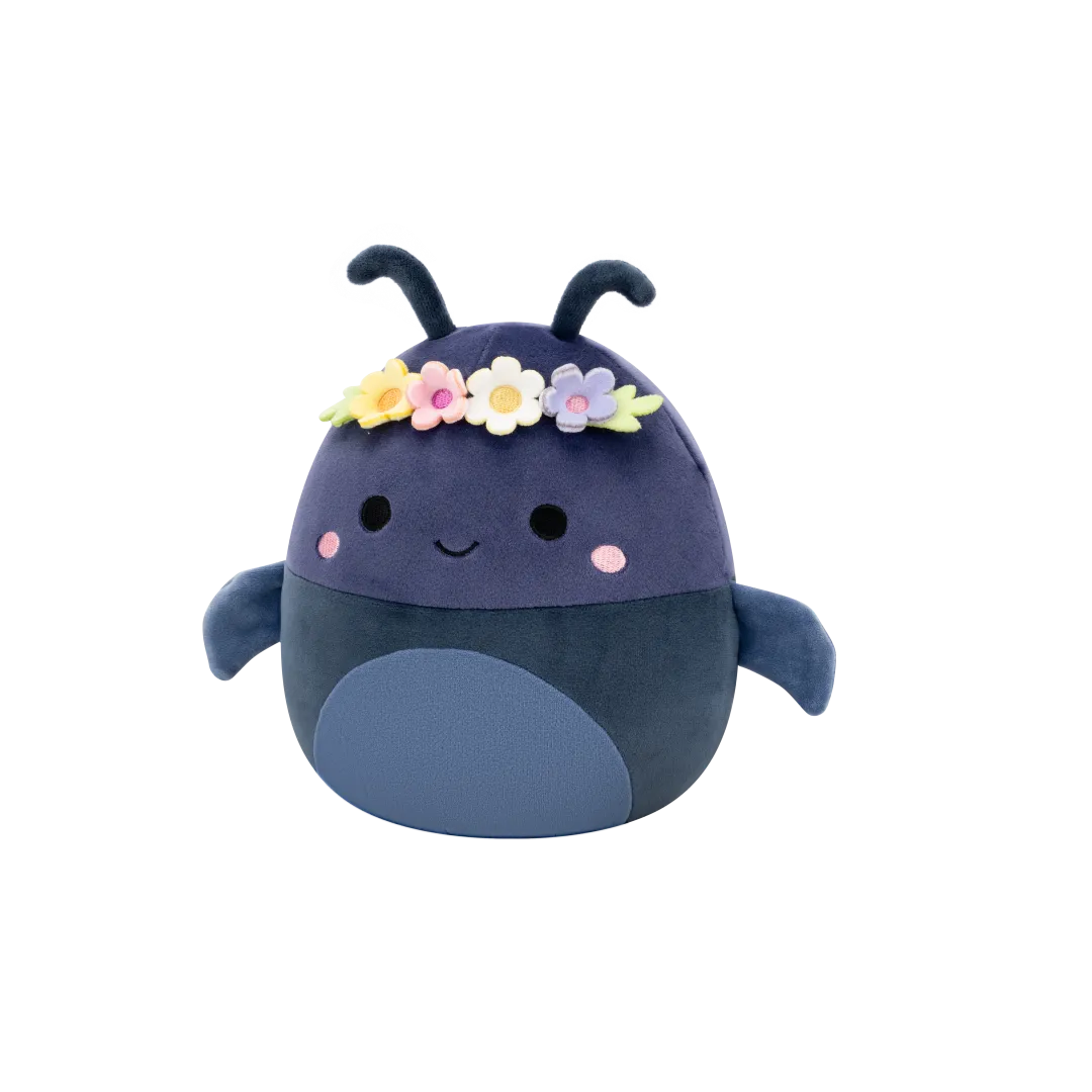 Squishmallows Tyrone el Escarabajo Pelotero Azul Marino con Corona de Flores, 20 cm - Image 2