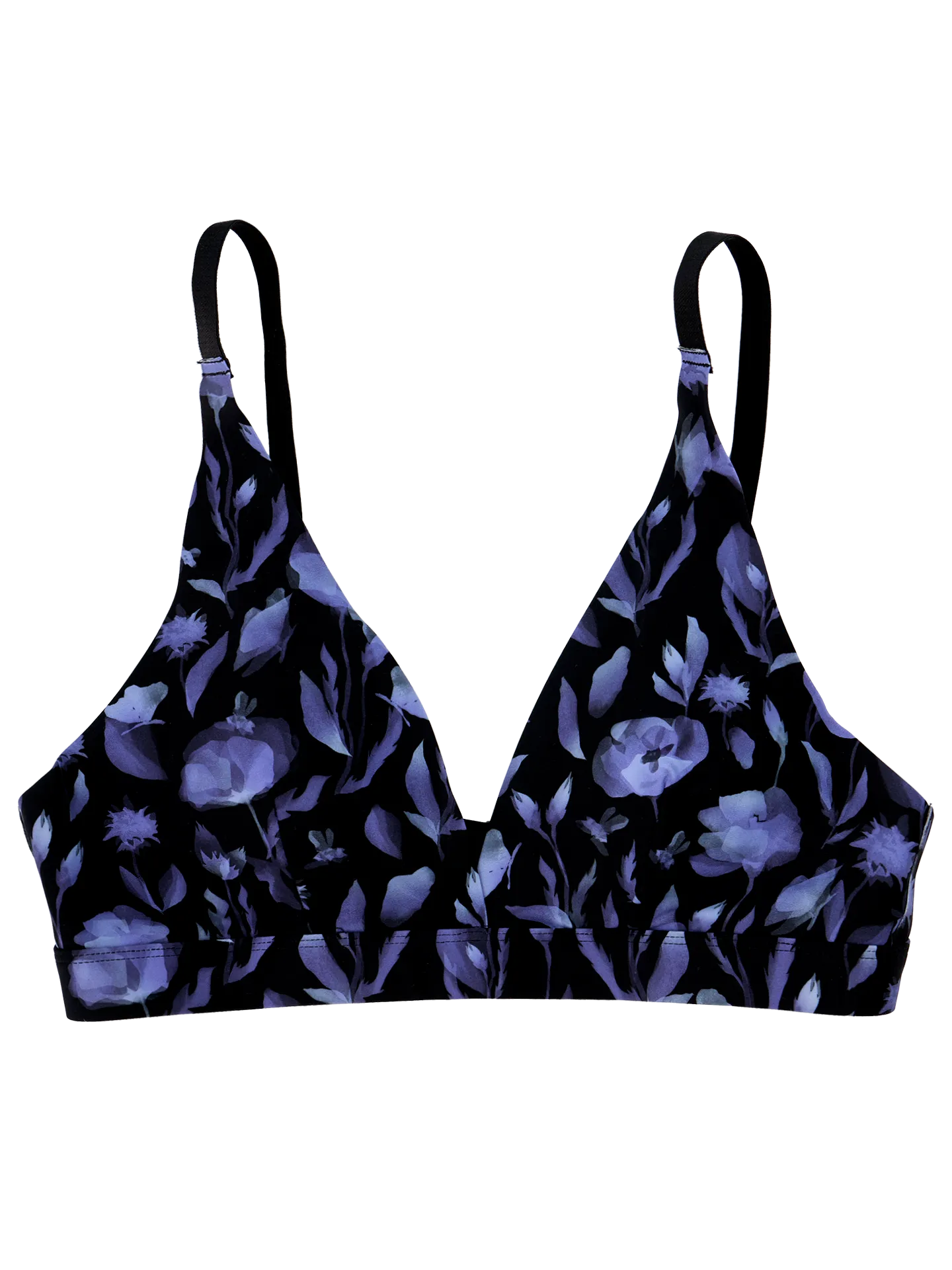Bralette triangular sin costuras para mujer Amapola de medianoche