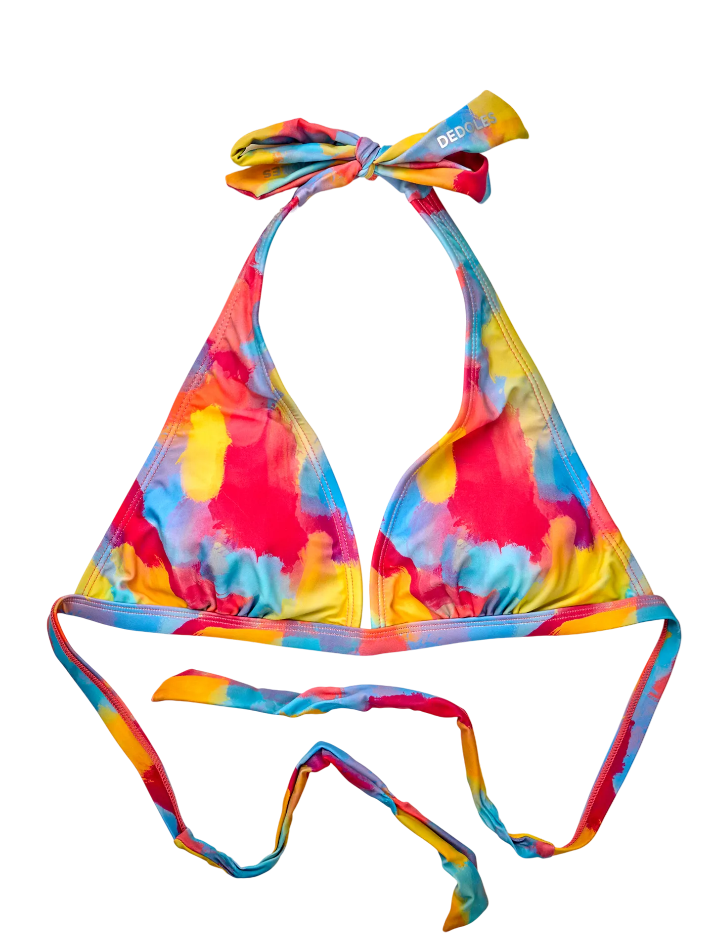Top triangular alegre de bikini Diseño abastracto colorido
