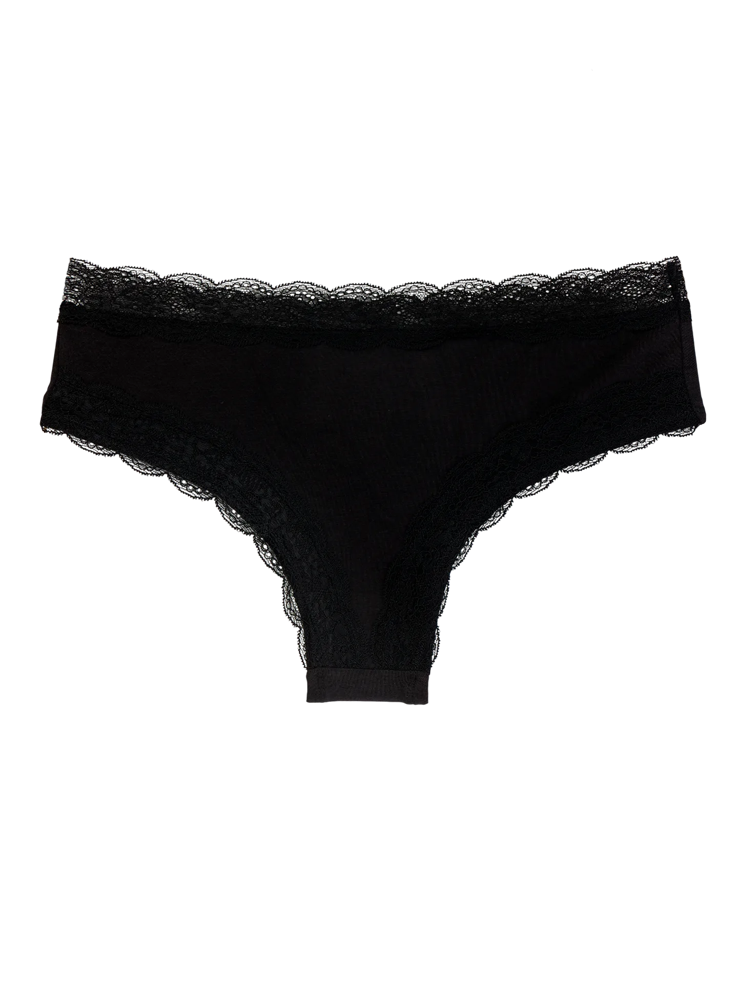 Braguitas hípsters de encaje para mujer Negro puro - Image 2