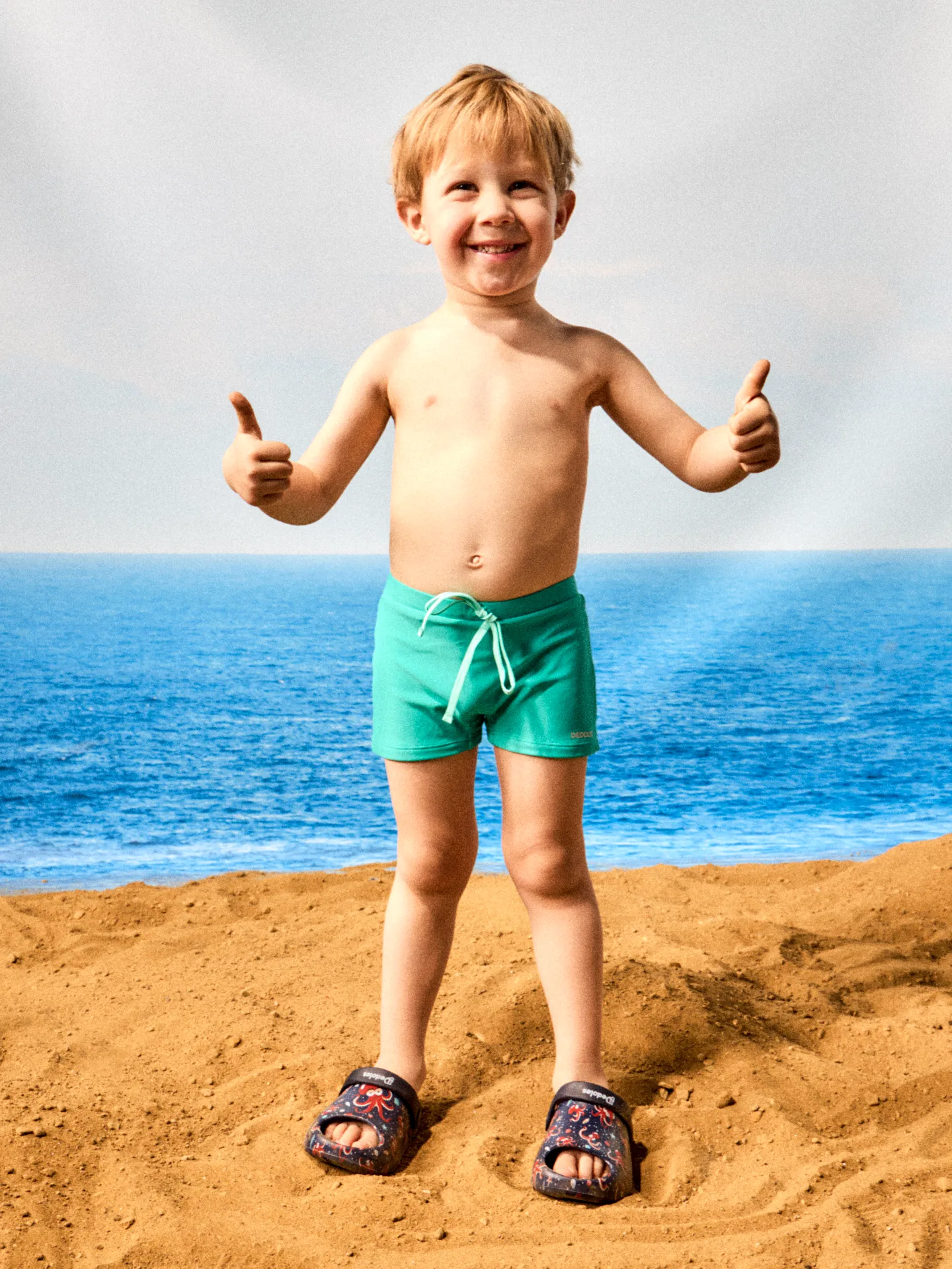 Bermudas elásticas infantiles Turquesa - Image 5