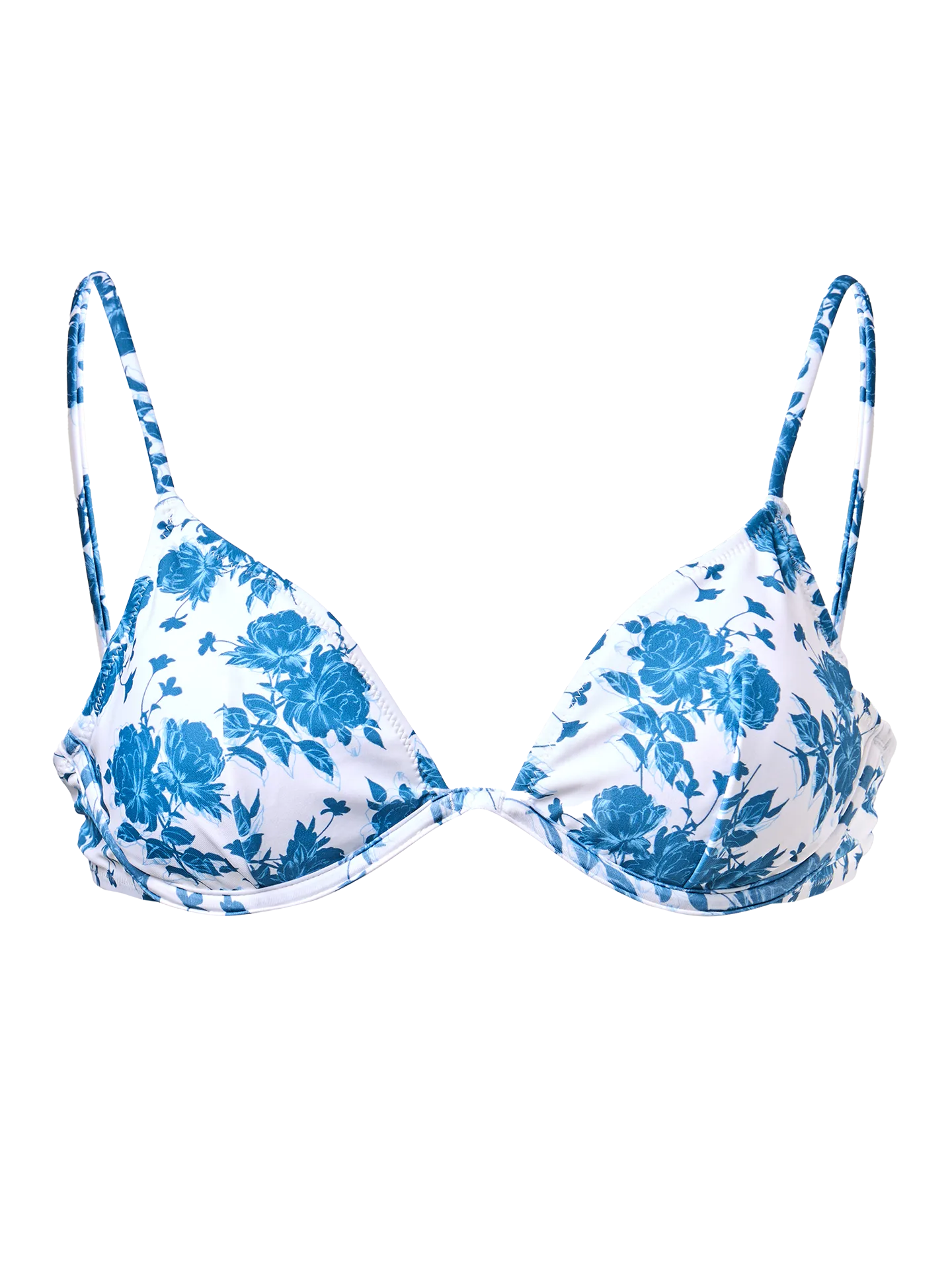 Top de bikini con aro Rosas azules