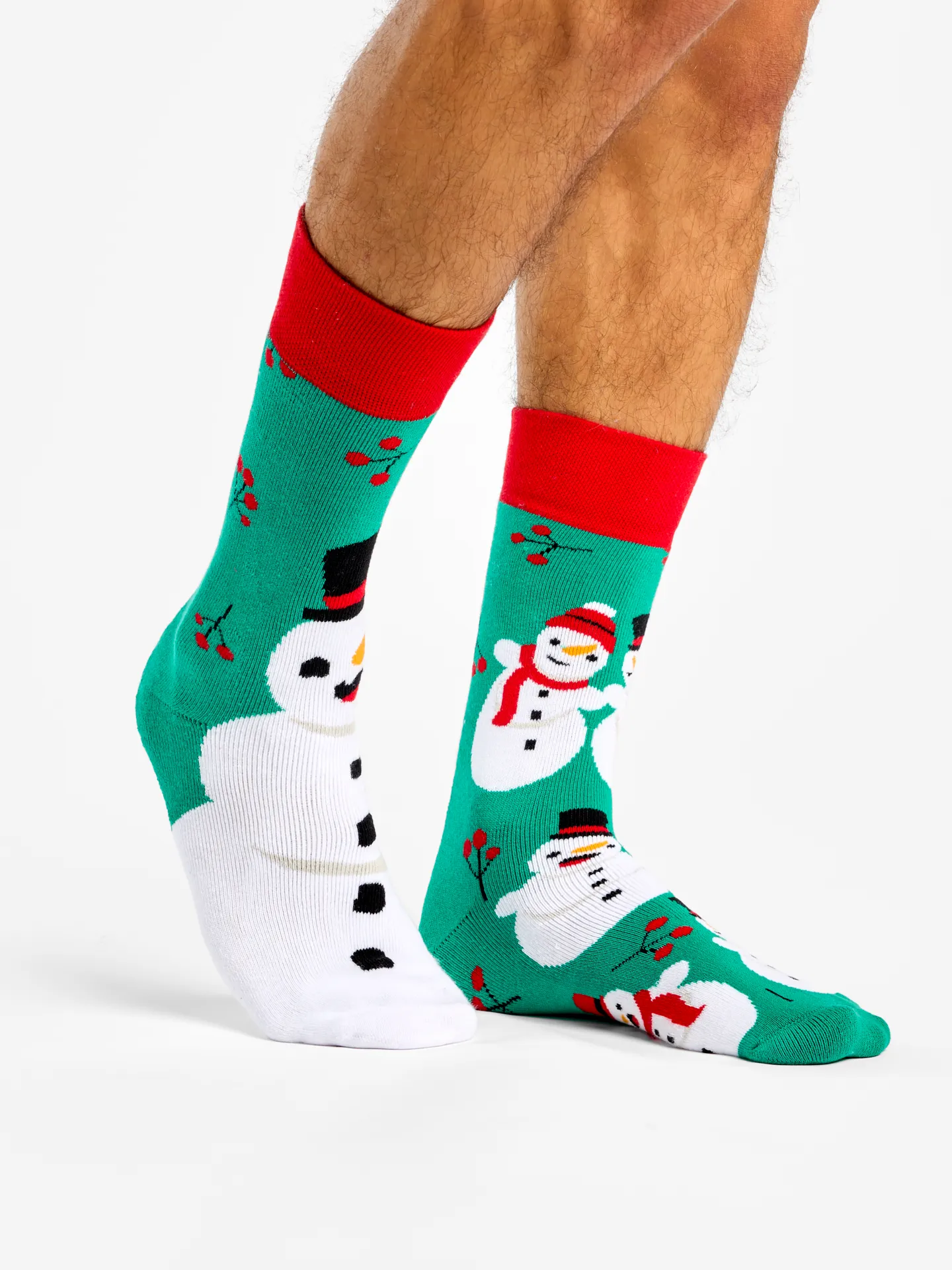 Calcetines de invierno alegres Muñeco y muñeca de nieve - Image 3