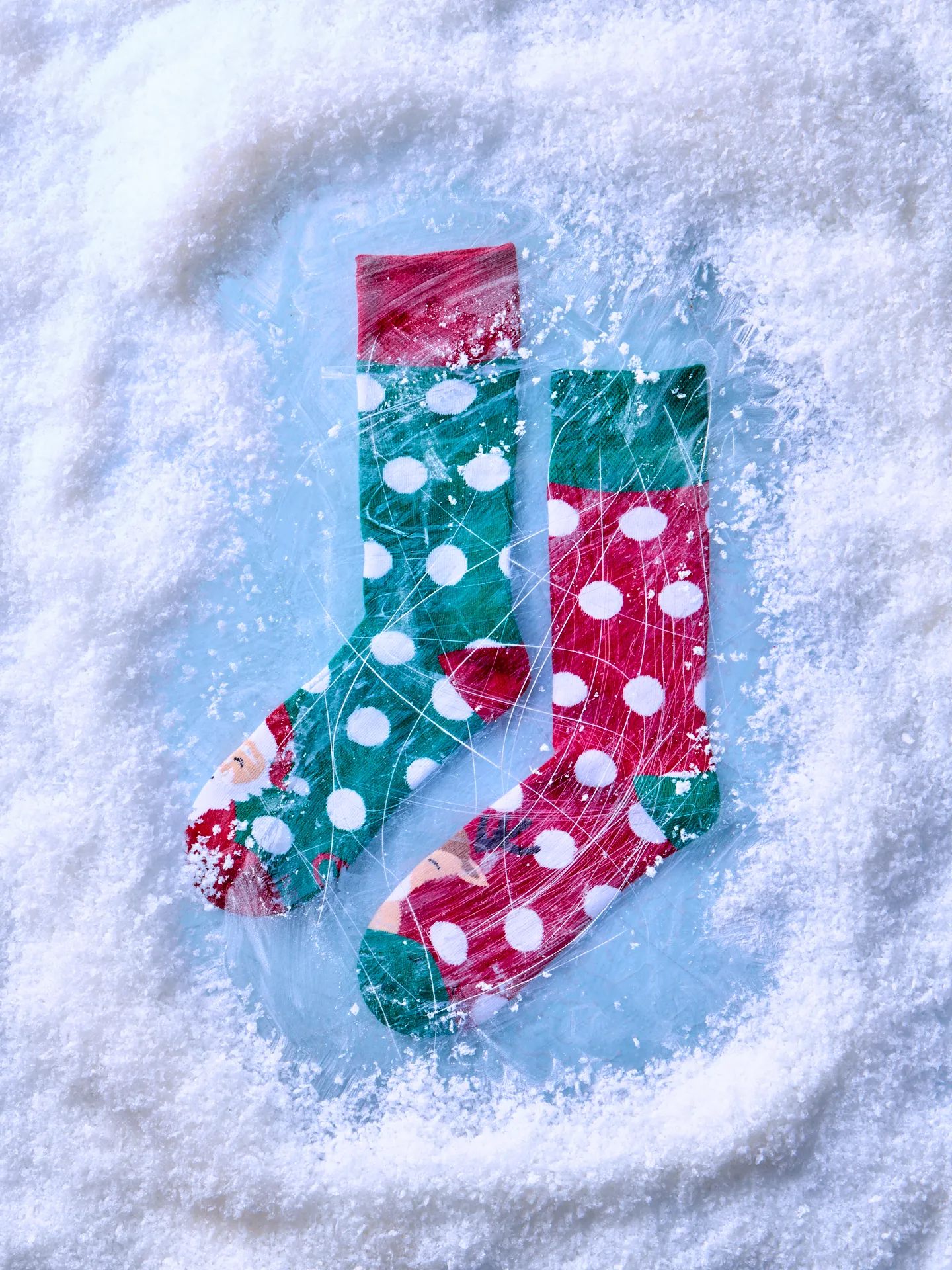 Calcetines de invierno alegres Santa Claus y Rudolf - Image 5