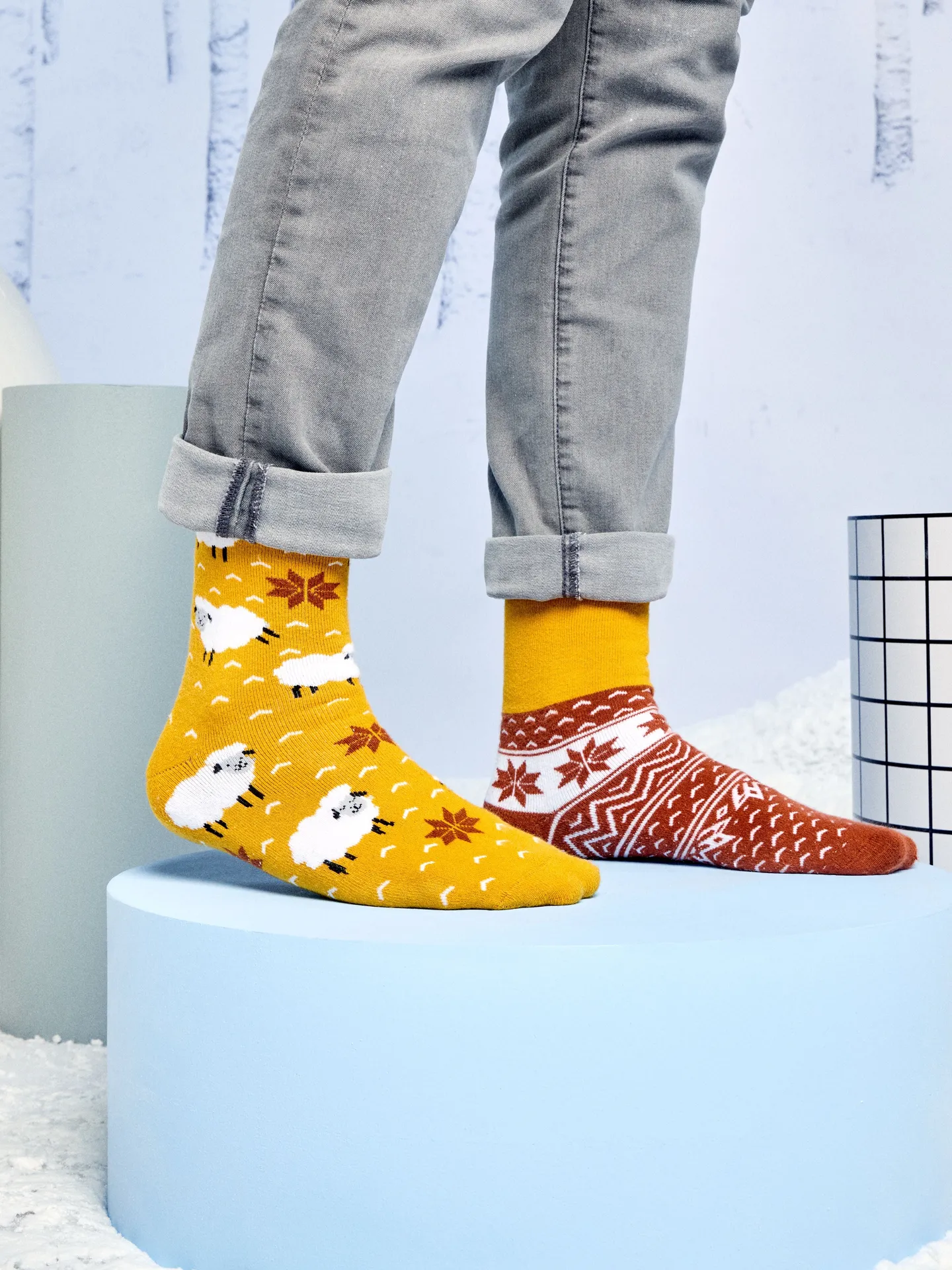 Calcetines de invierno alegres Ovejas con sudadera - Image 4