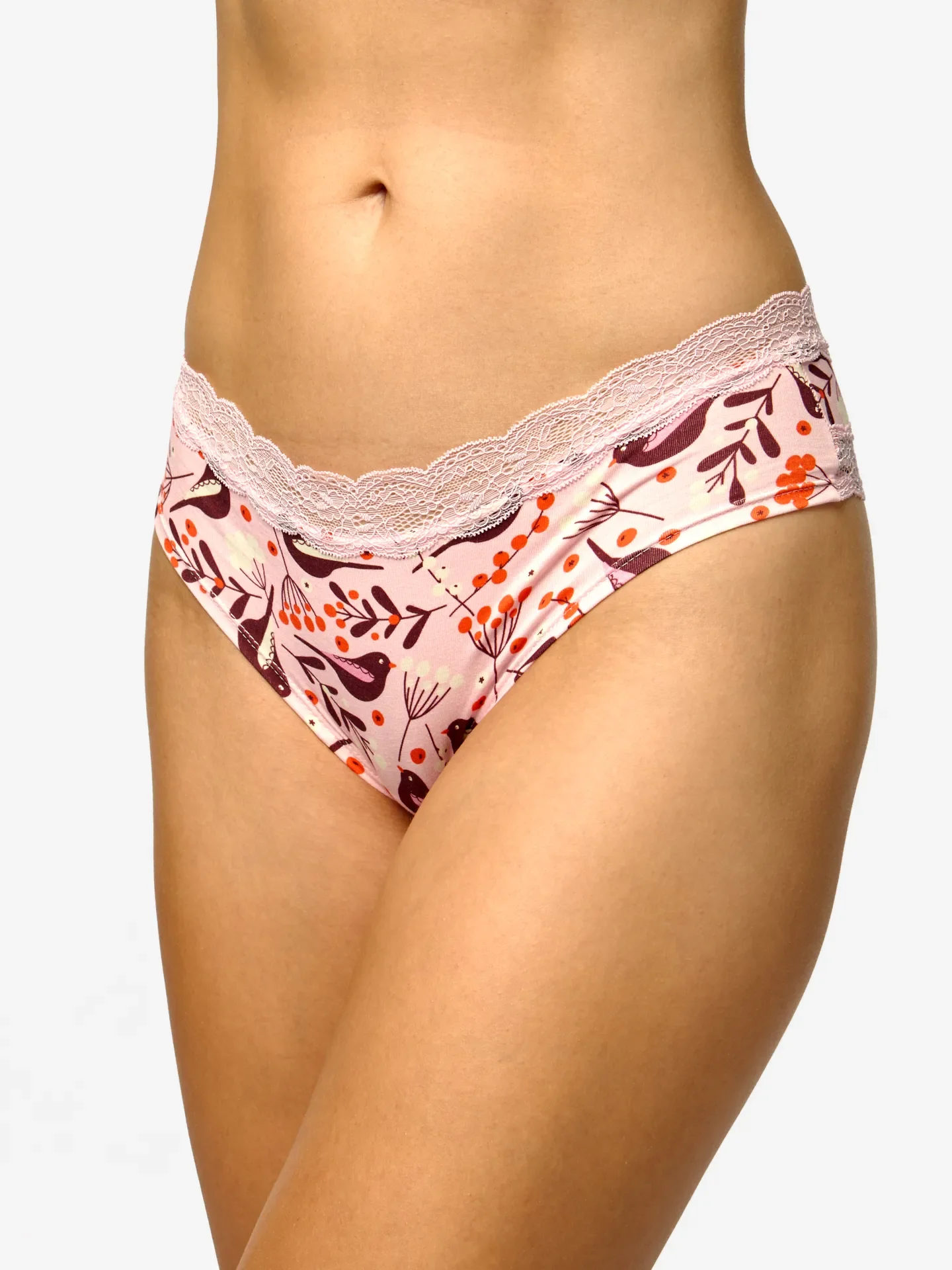 Bragas con encaje para mujer Pájaros y bayas - Image 3