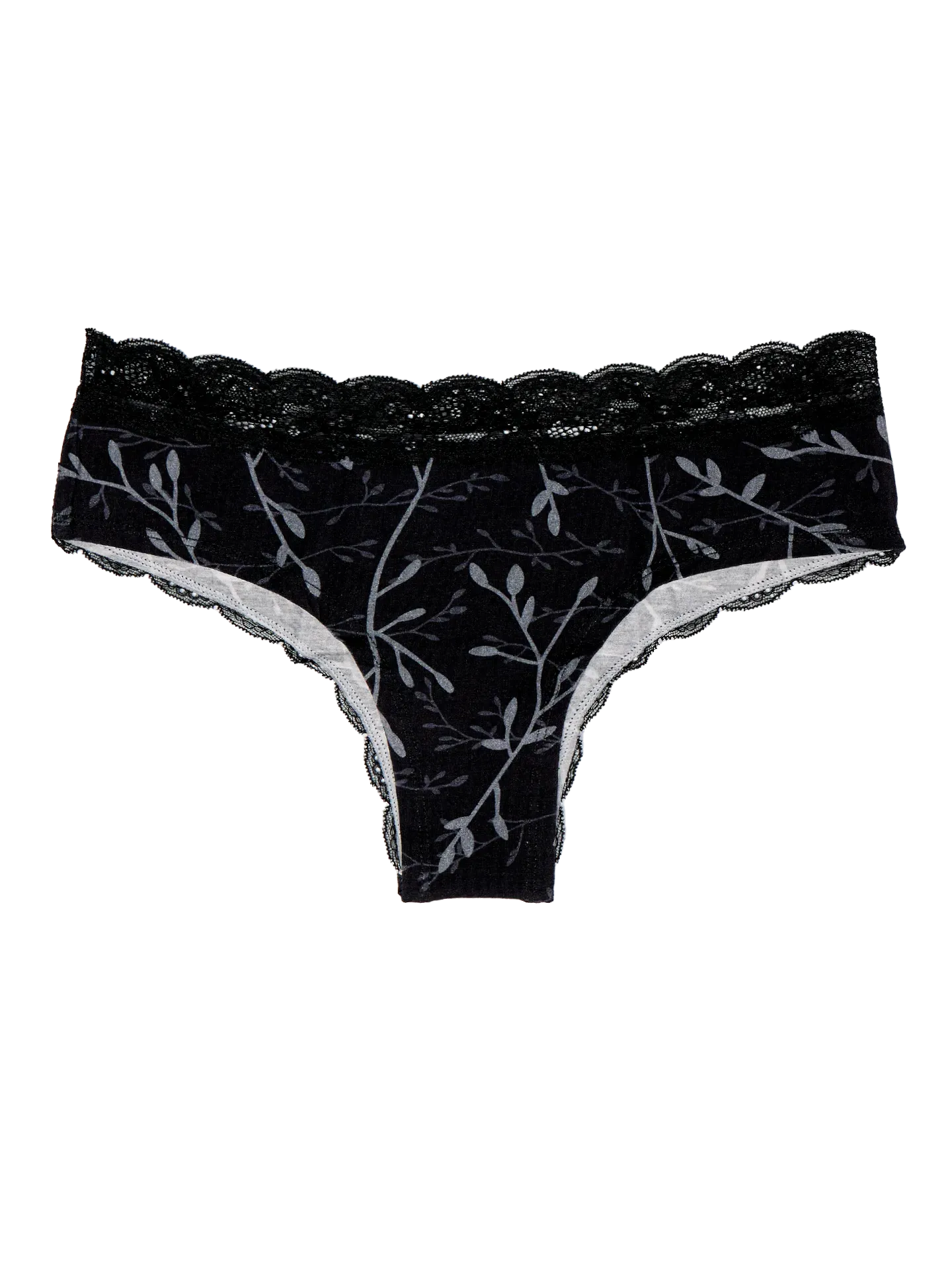 Bragas con encaje para mujer Hojas grises