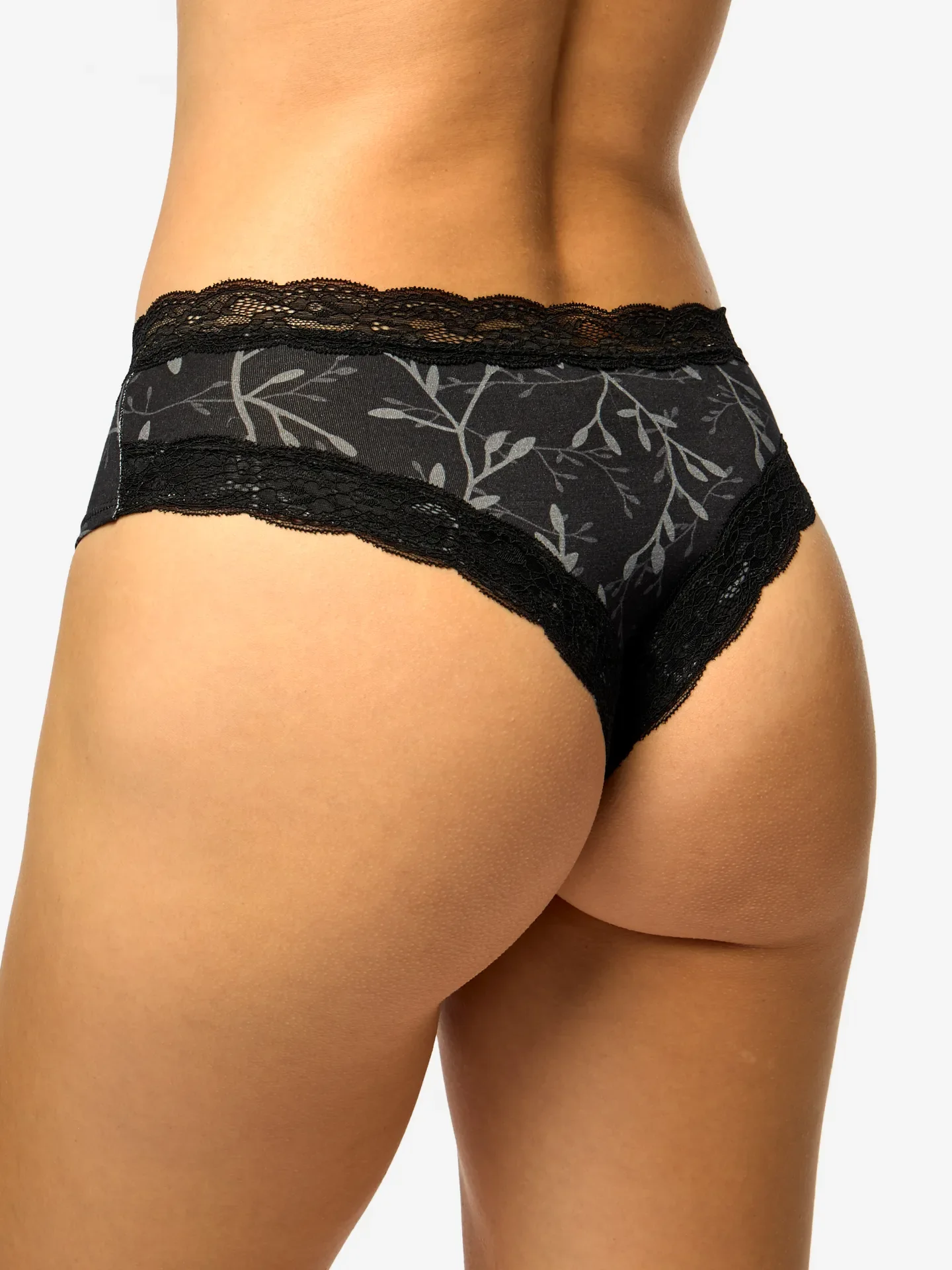 Bragas con encaje para mujer Hojas grises - Image 2
