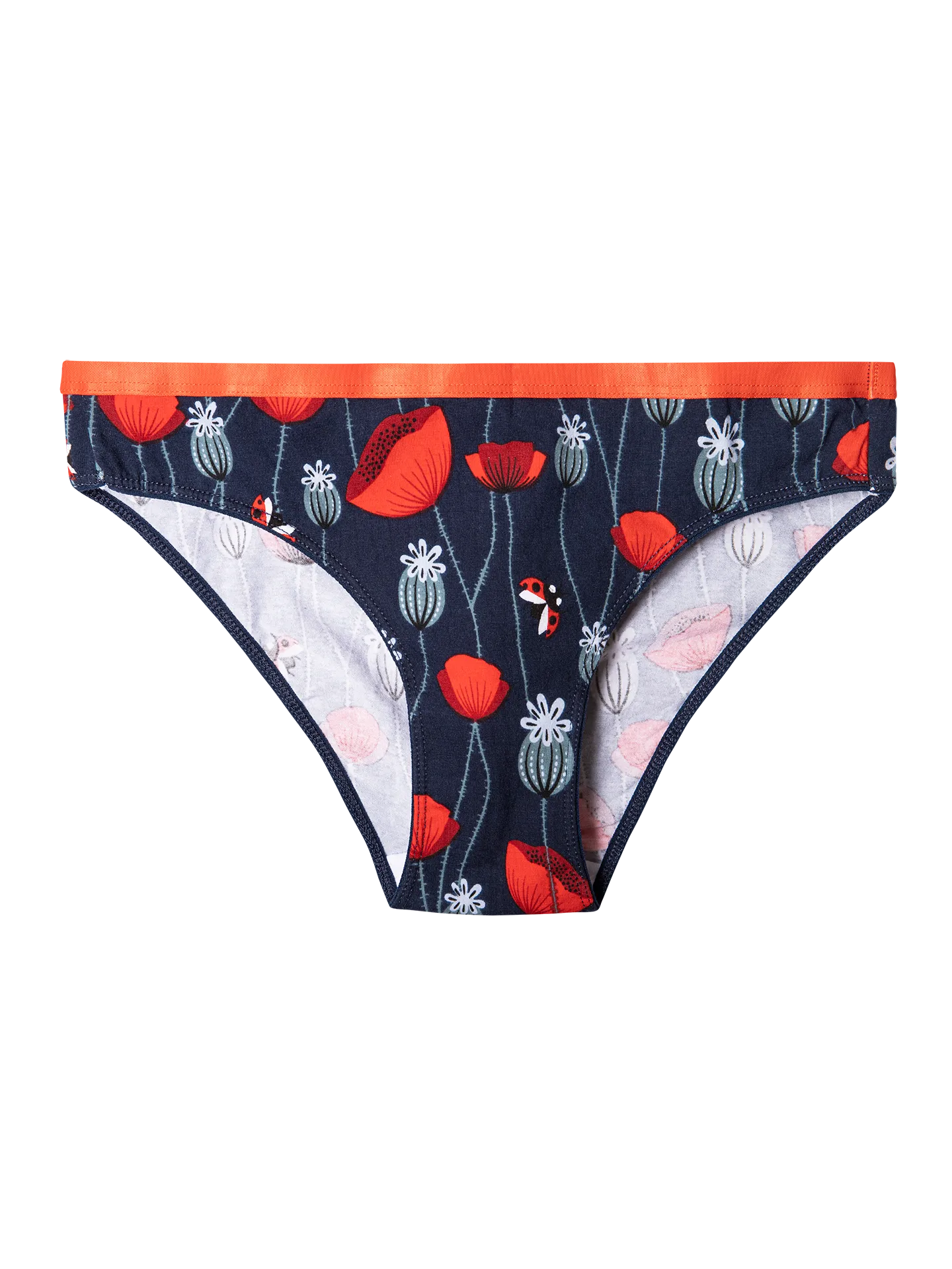 Bragas alegres para mujer Mariquitas y flores de amapola