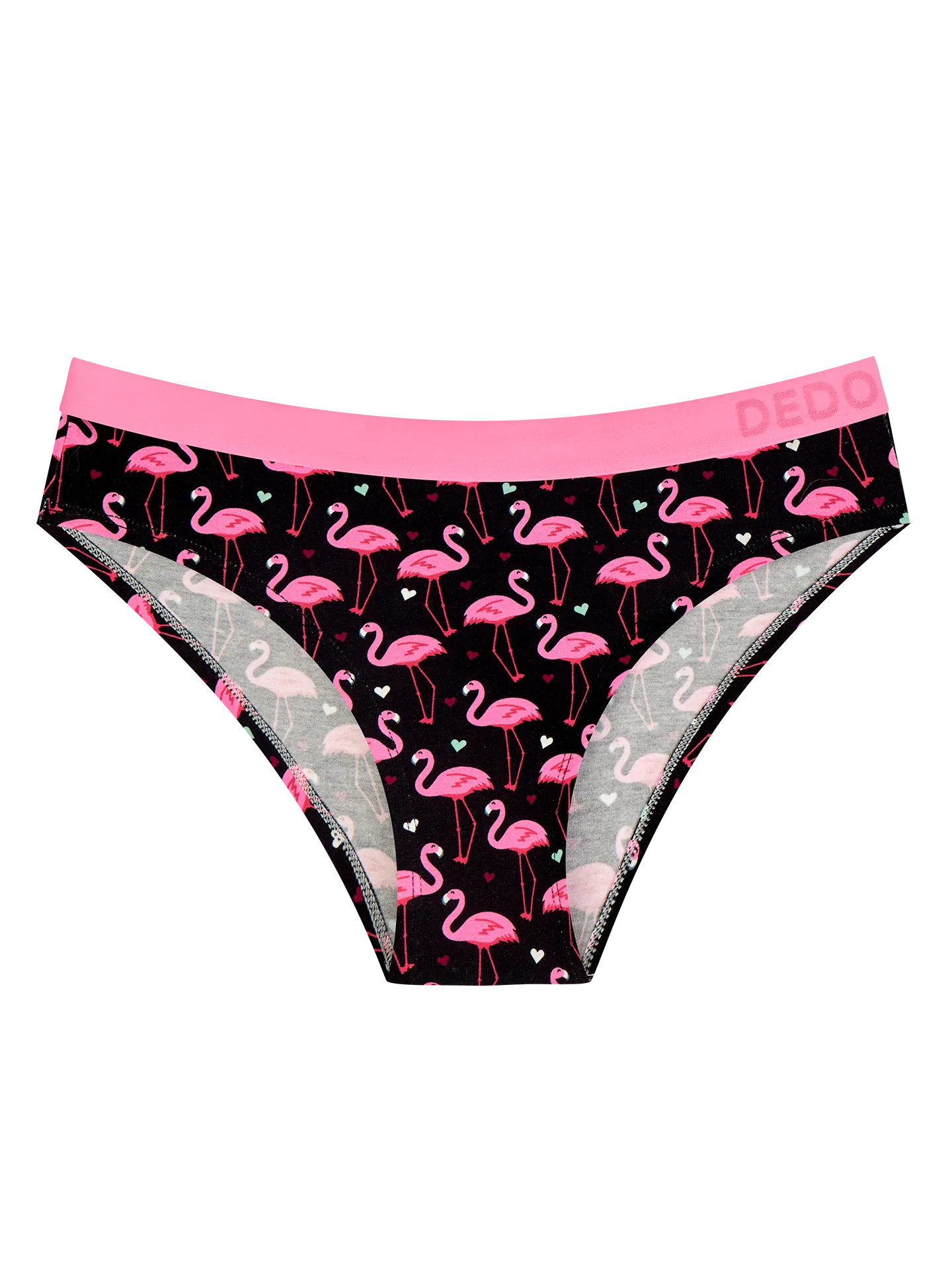 Bragas de modal alegres para mujer Flamencos y corazones