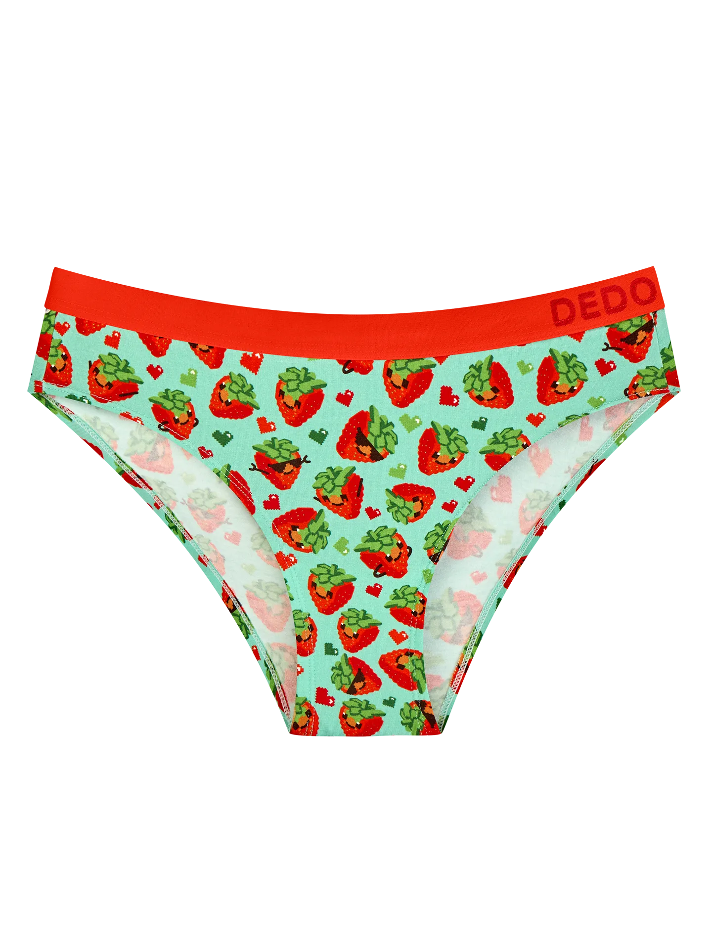 Bragas de modal alegres para mujer Fresas pixeladas