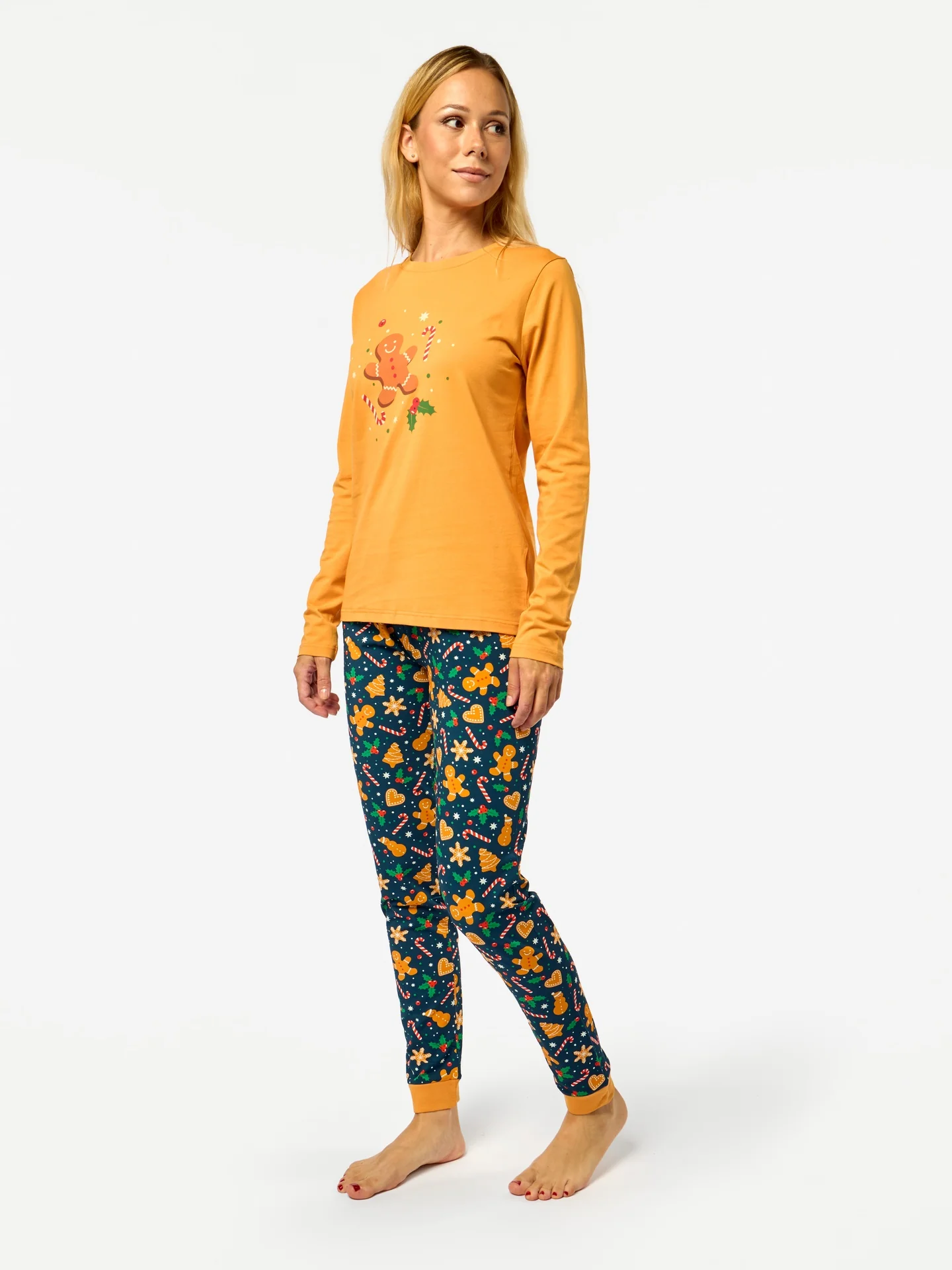 Pijama alegre para mujer Galletas de jengibre y dulces - Image 4