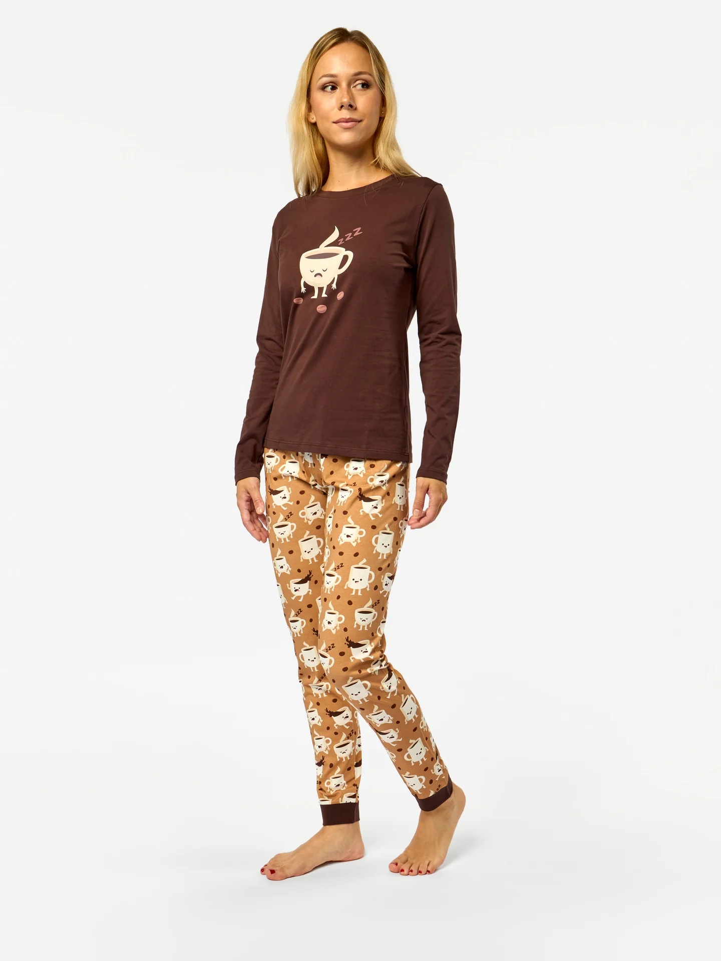 Pijama alegre para mujer Café soñoliento - Image 4