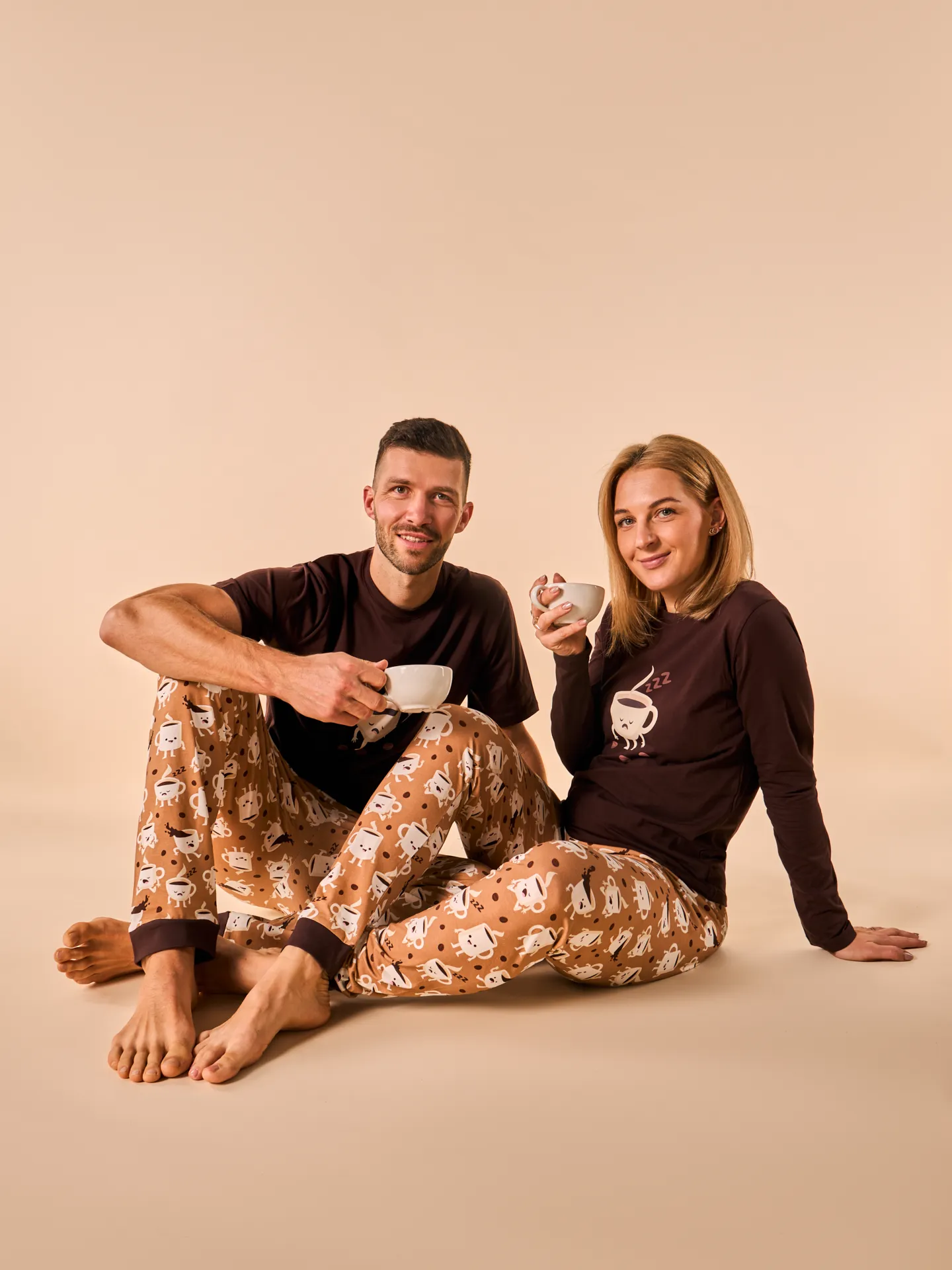 Pijama alegre para hombre Café soñoliento - Image 6