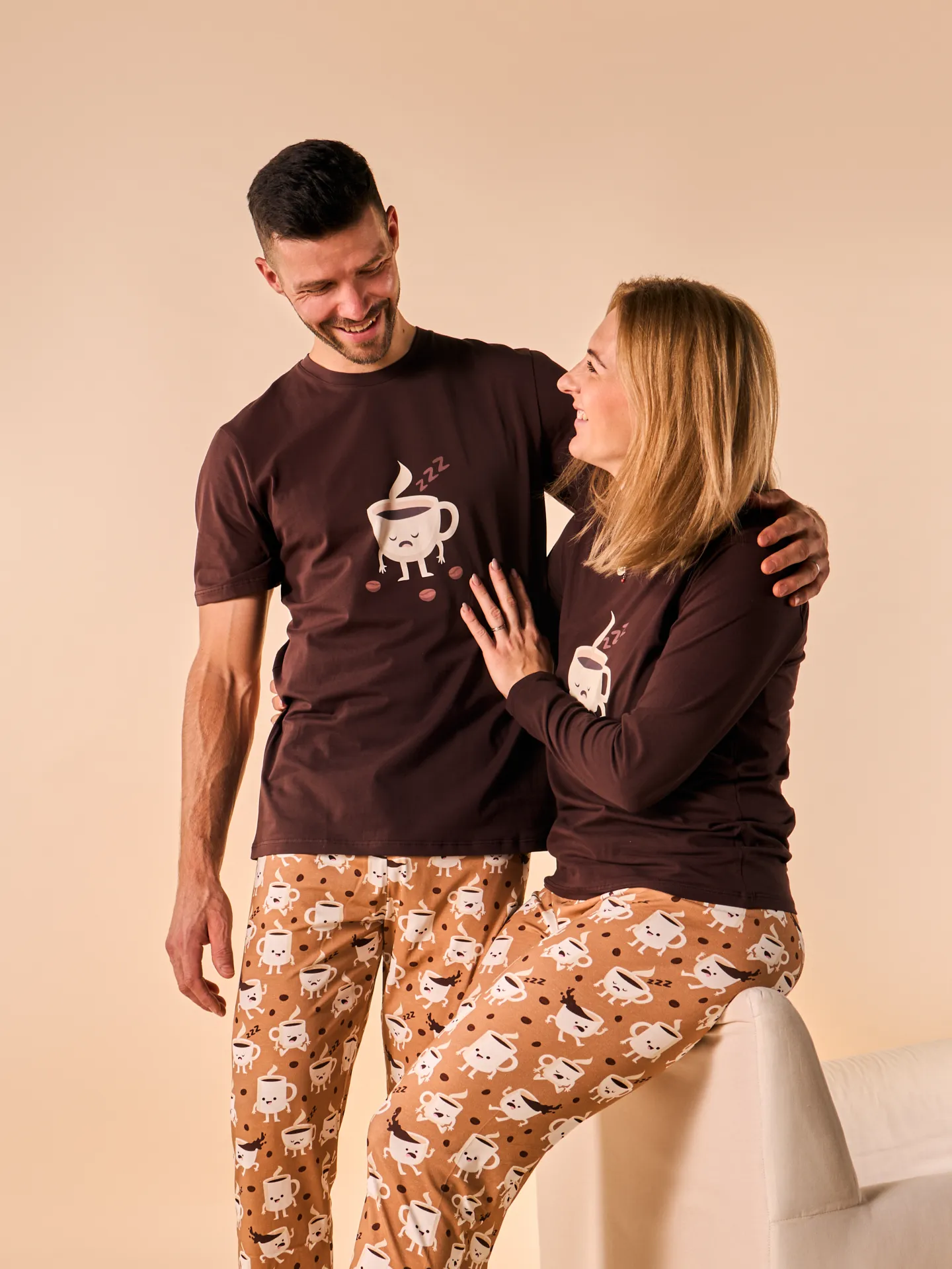 Pijama alegre para hombre Café soñoliento - Image 7