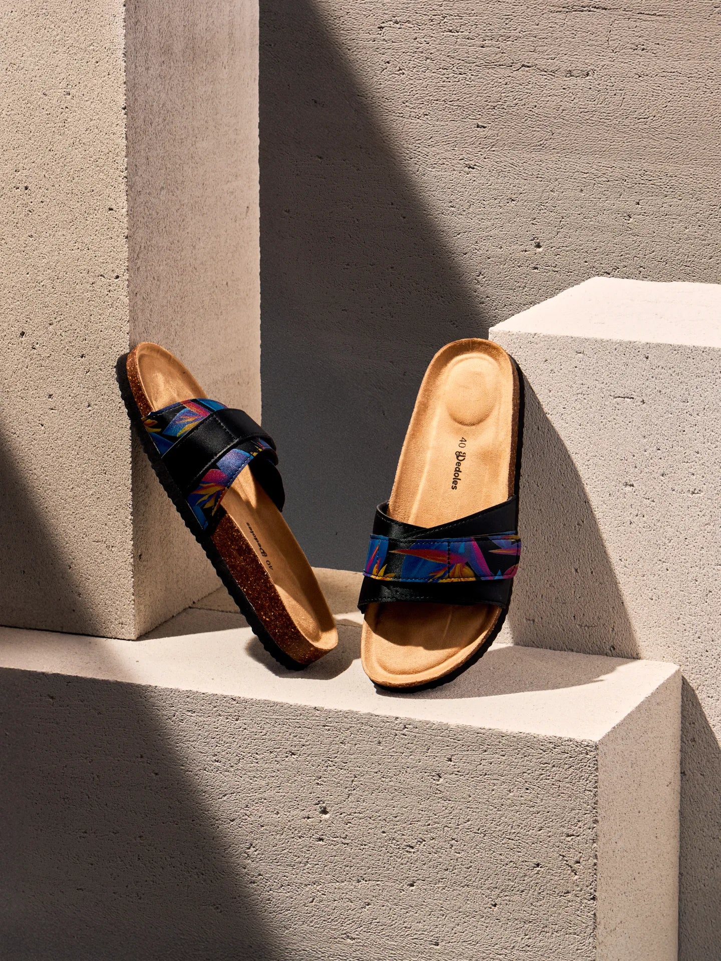 Sandalias con suela de corcho para mujer Ave del paraíso - Image 4